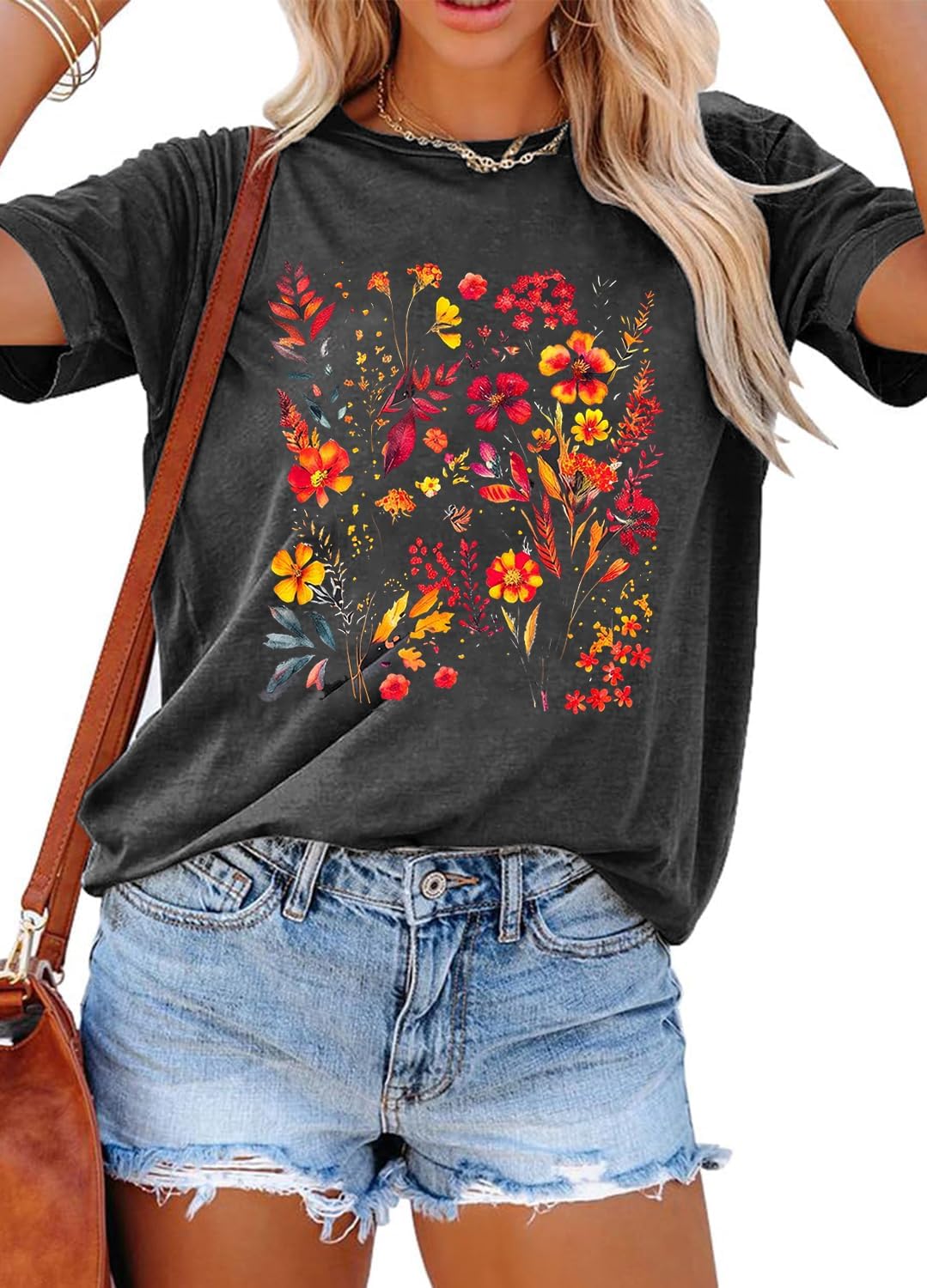 YEXIPO Womens Graphic Tees Short Sleeve Summer Tops Casual Cute T Shirts | Funny Letter Print, Crew Neck, Loose Fit