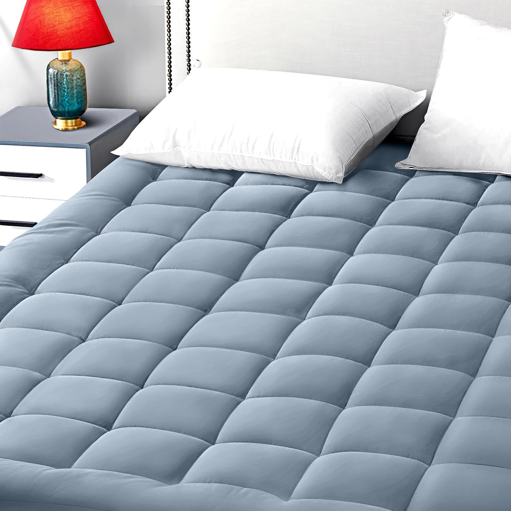 EASELAND Twin XL Mattress Pad Cotton Pillow Top Mattress Topper White | College Dorm Mattress Cover Cooling Cotton Top,8-21" Deep Pocket Protector 39x80 Inches,Boxing Quilted & Machine Washable