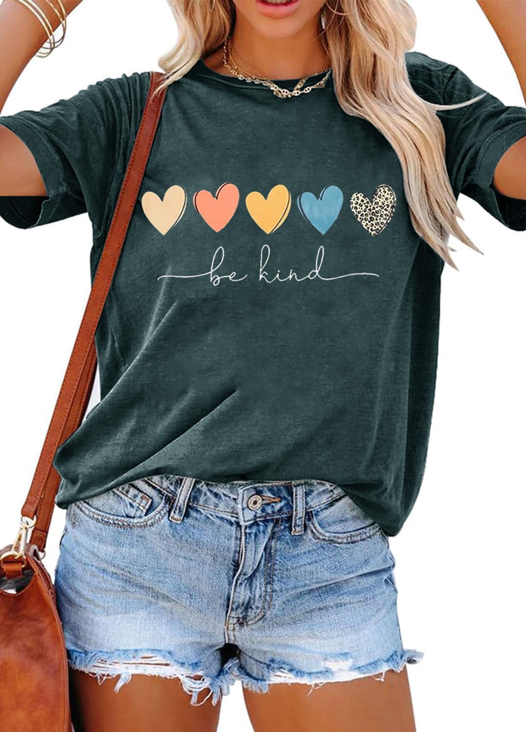 YEXIPO Womens Graphic Tees Short Sleeve Summer Tops Casual Cute T Shirts | Funny Letter Print, Crew Neck, Loose Fit