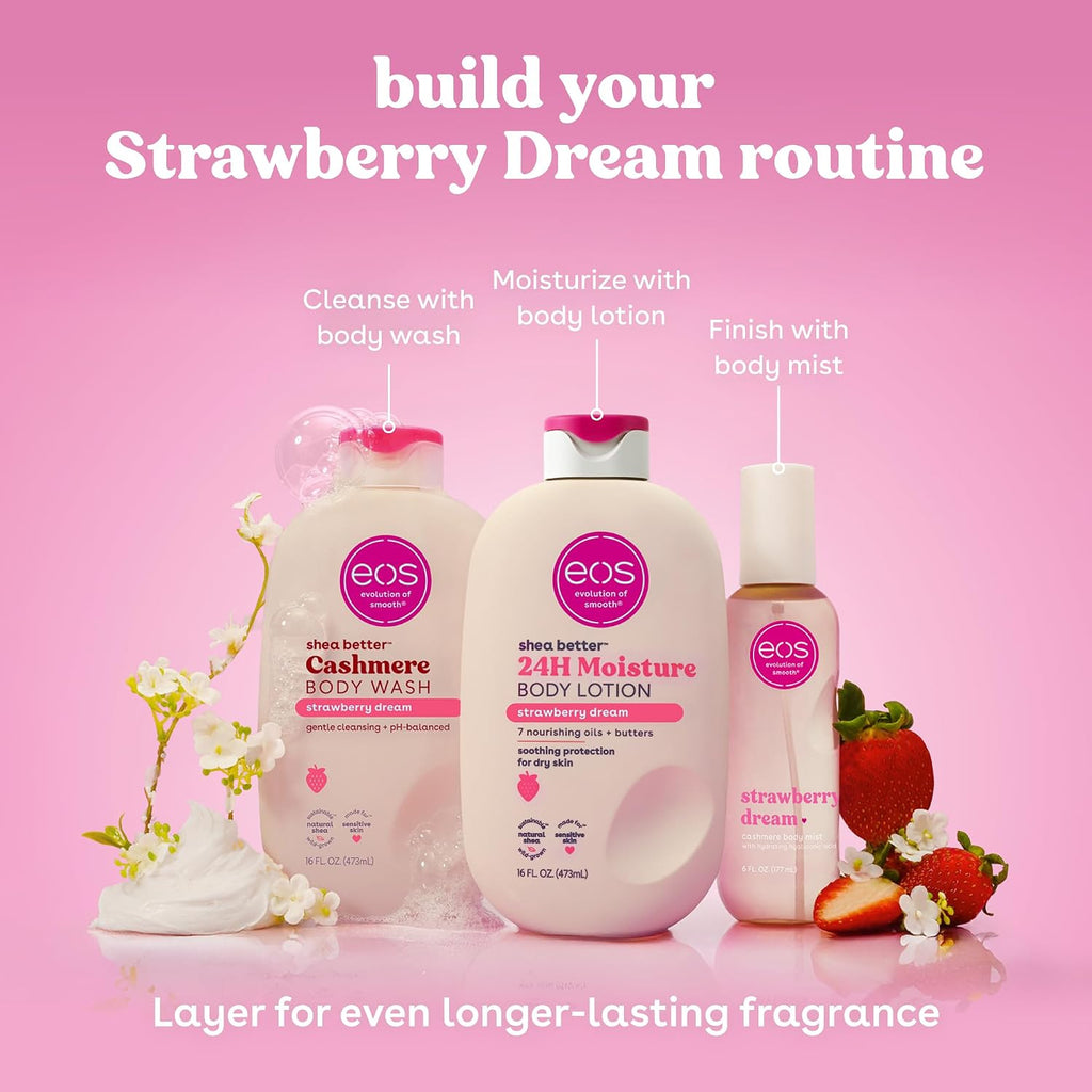 eos Shea Better Body Lotion- Strawberry Dream, with Natural Shea, 16 fl oz