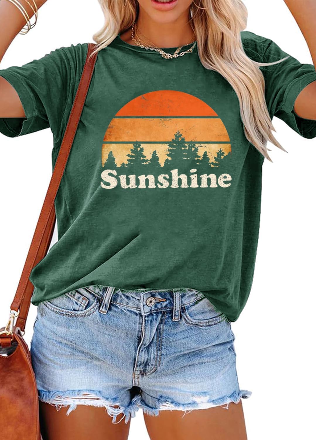 YEXIPO Womens Graphic Tees Short Sleeve Summer Tops Casual Cute T Shirts | Funny Letter Print, Crew Neck, Loose Fit