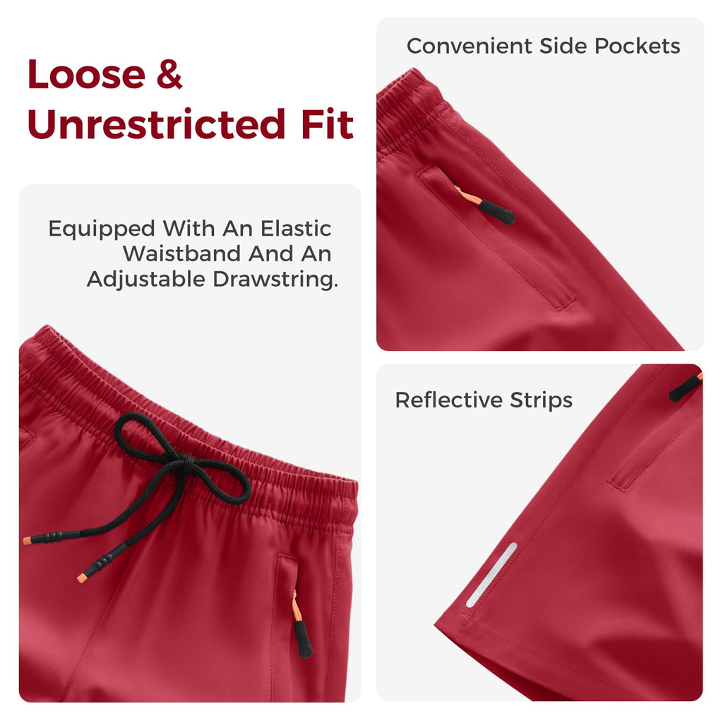 Boys Shorts Quick Dry Athletic Running Shorts with Zipper Pockets