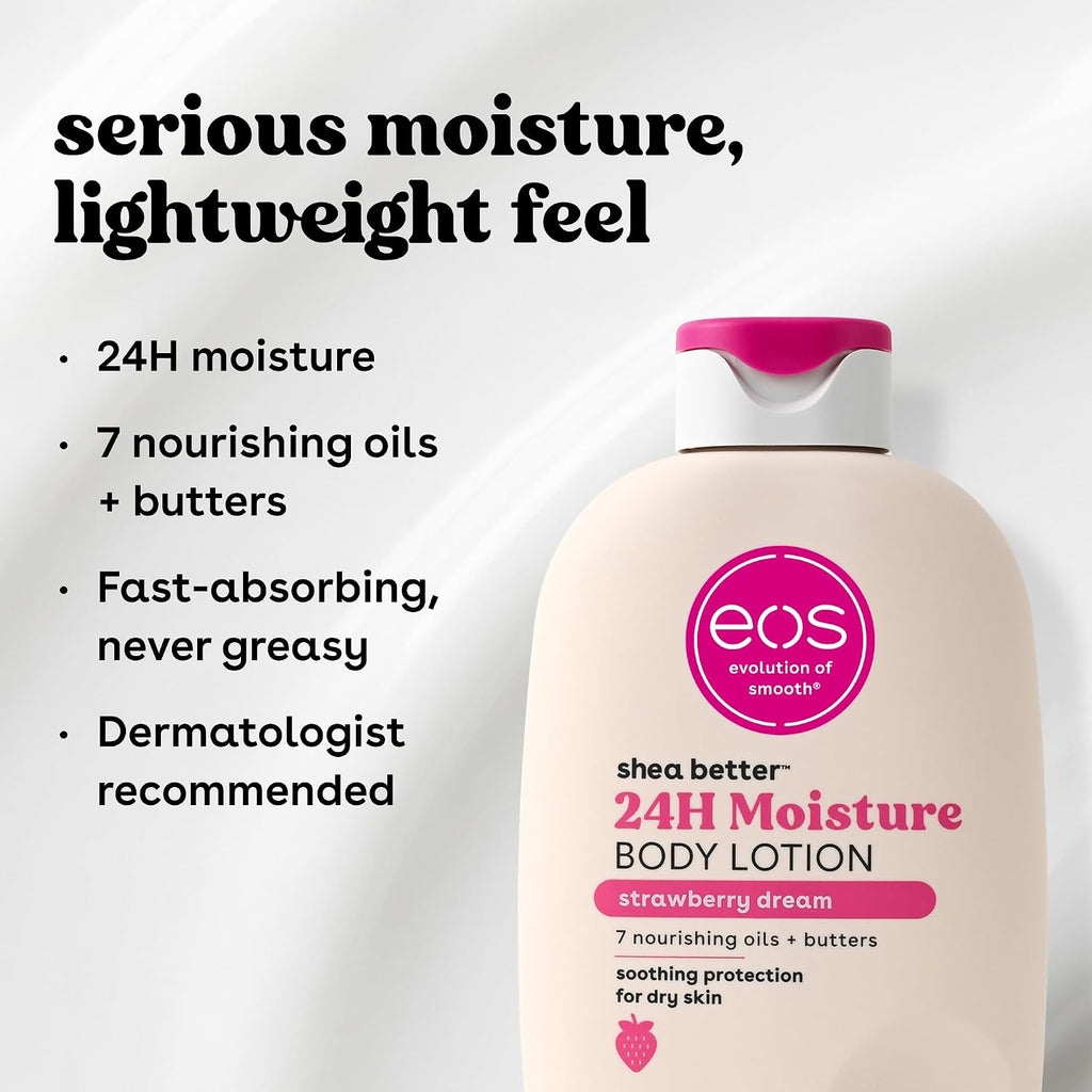 eos Shea Better Body Lotion- Strawberry Dream, with Natural Shea, 16 fl oz
