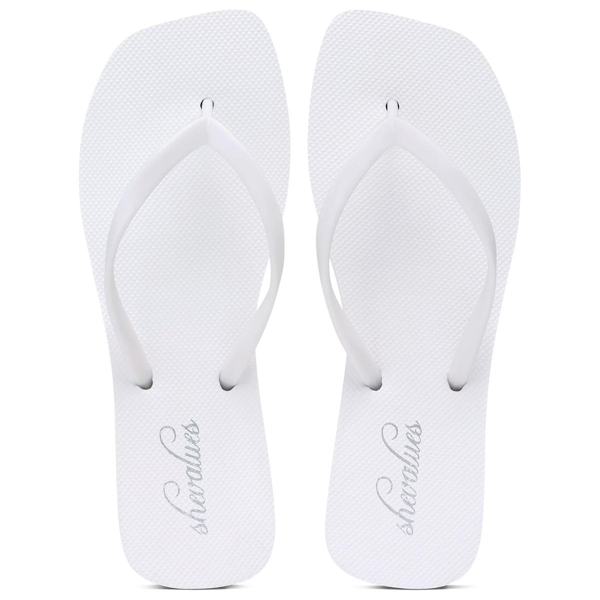 shevalues Slim Square Toe Flip Flops for Women with Comfortable Yoga Mat | Lightweight Non Slip Rubber Sandals for Beach, Shower, Pool & Summer Casual Wear