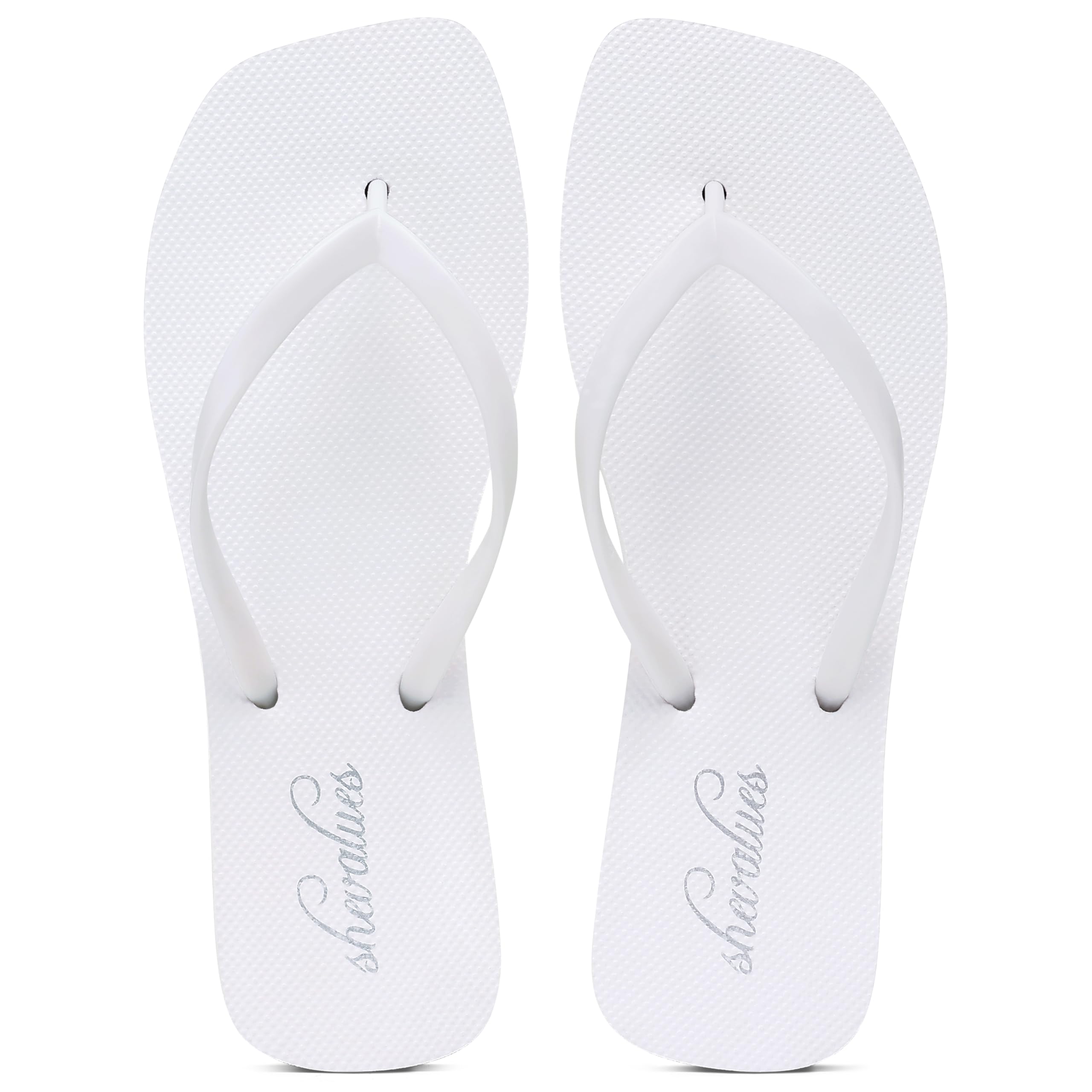 shevalues Slim Square Toe Flip Flops for Women with Comfortable Yoga Mat | Lightweight Non Slip Rubber Sandals for Beach, Shower, Pool & Summer Casual Wear