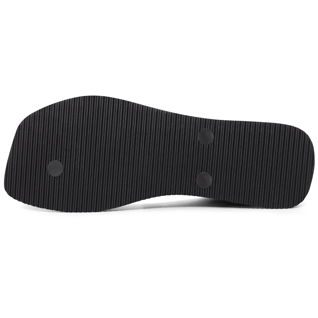 shevalues Slim Square Toe Flip Flops for Women with Comfortable Yoga Mat | Lightweight Non Slip Rubber Sandals for Beach, Shower, Pool & Summer Casual Wear