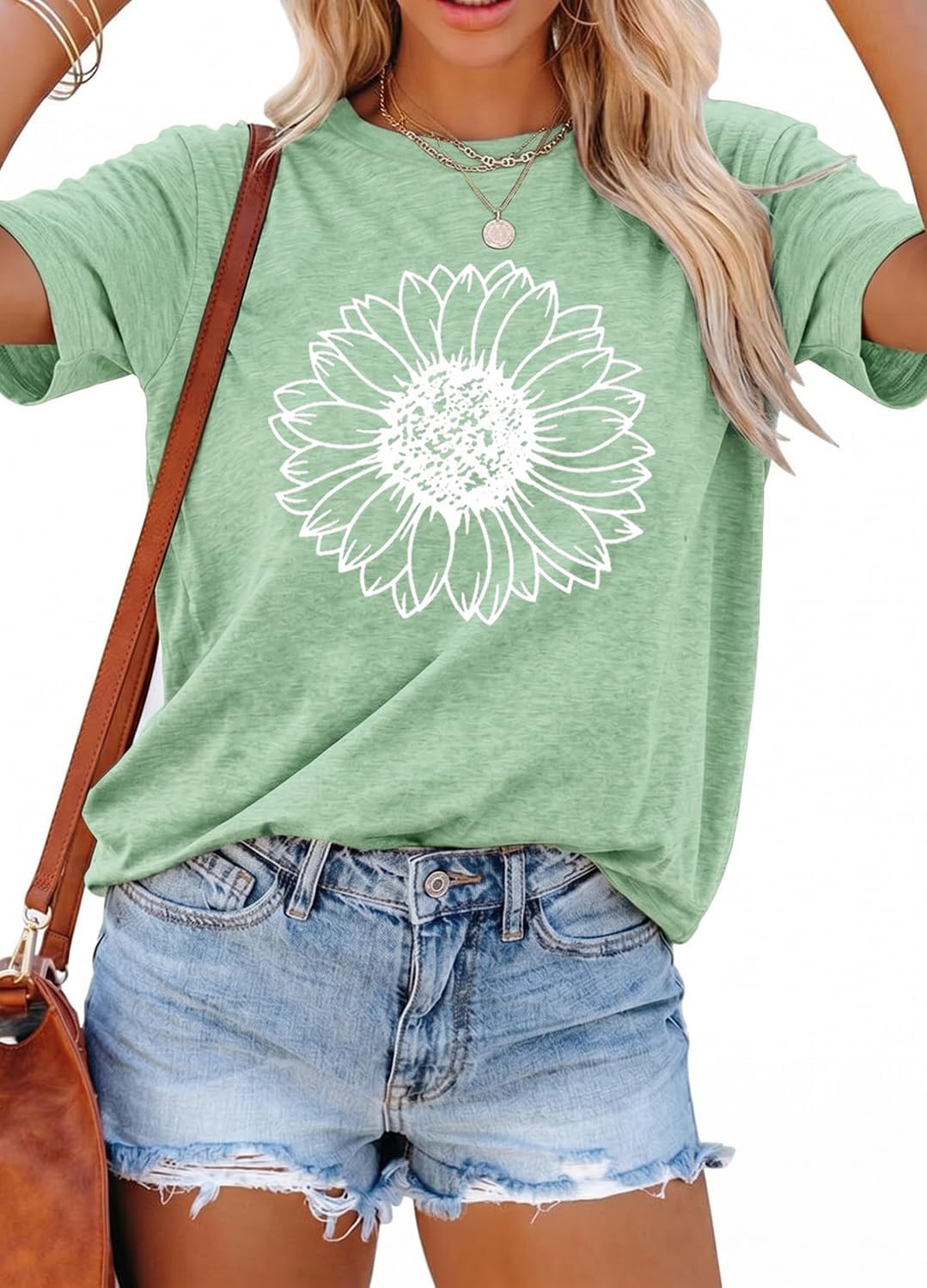 YEXIPO Womens Graphic Tees Short Sleeve Summer Tops Casual Cute T Shirts | Funny Letter Print, Crew Neck, Loose Fit