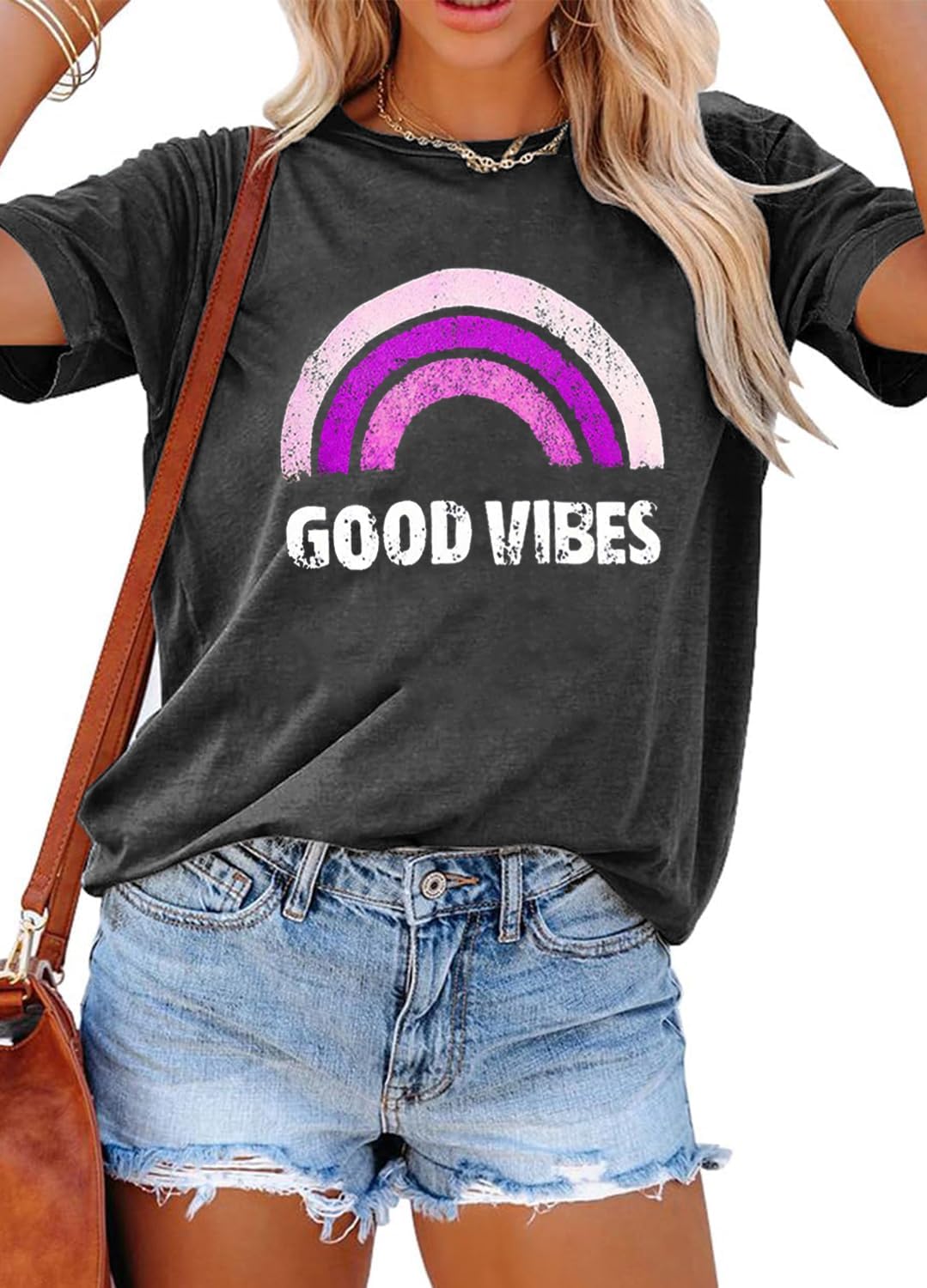 YEXIPO Womens Graphic Tees Short Sleeve Summer Tops Casual Cute T Shirts | Funny Letter Print, Crew Neck, Loose Fit