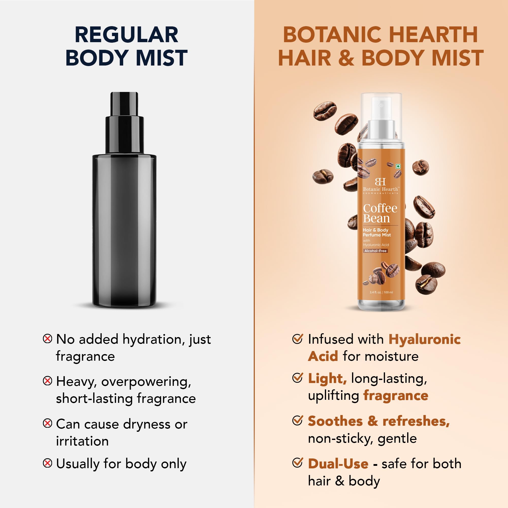 Botanic Hearth Vanilla Hair Perfume & Body Mist- 3.4 Fl oz | Long-Lasting Hair Deodorizer & Body Scent, Alcohol-Free Fragrance Hair Spray Everyday Wear, All Day Freshness for Women & Men