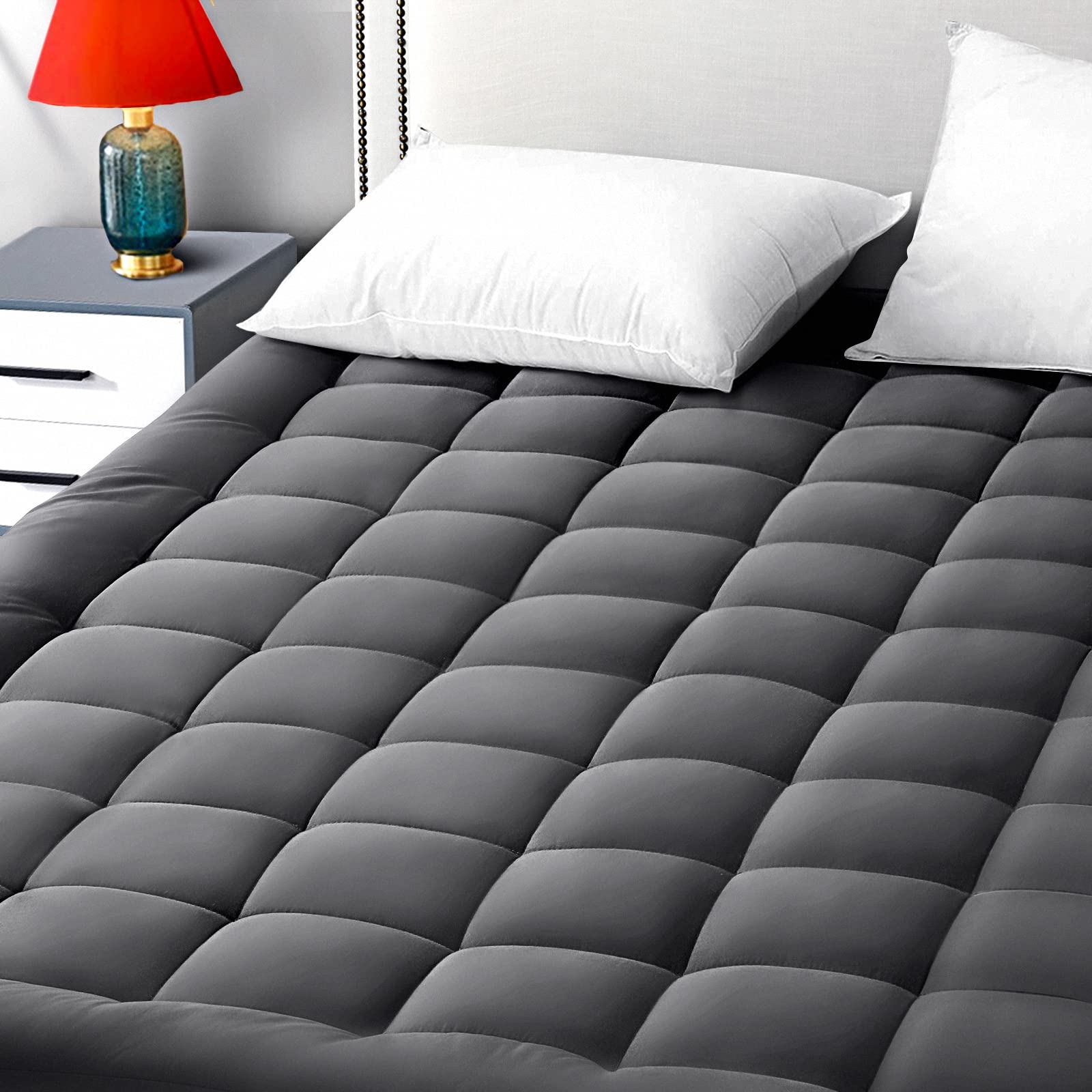 EASELAND Twin XL Mattress Pad Cotton Pillow Top Mattress Topper White | College Dorm Mattress Cover Cooling Cotton Top,8-21" Deep Pocket Protector 39x80 Inches,Boxing Quilted & Machine Washable