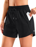 SANTINY Women's 3.5''/5''/7'' Athletic Gym Running Shorts Zipper Pockets | No Liner, High Waisted, Quick Dry, Lightweight, Workout, Shorts for Women