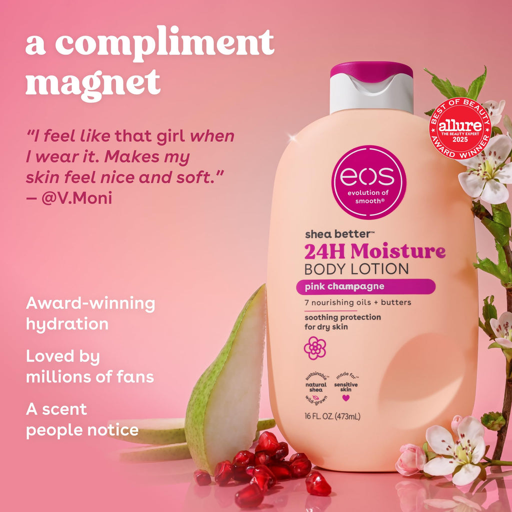 eos Shea Better Body Lotion- Strawberry Dream, with Natural Shea, 16 fl oz