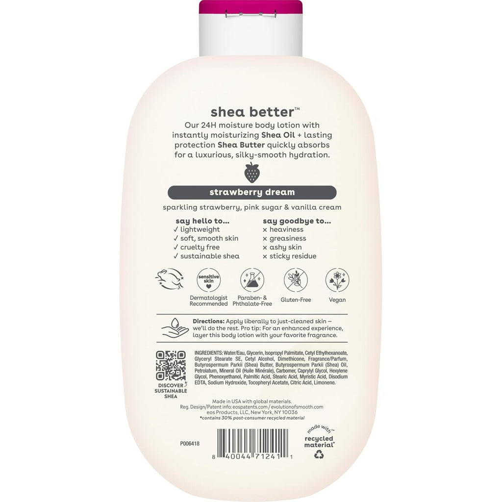 eos Shea Better Body Lotion- Strawberry Dream, with Natural Shea, 16 fl oz