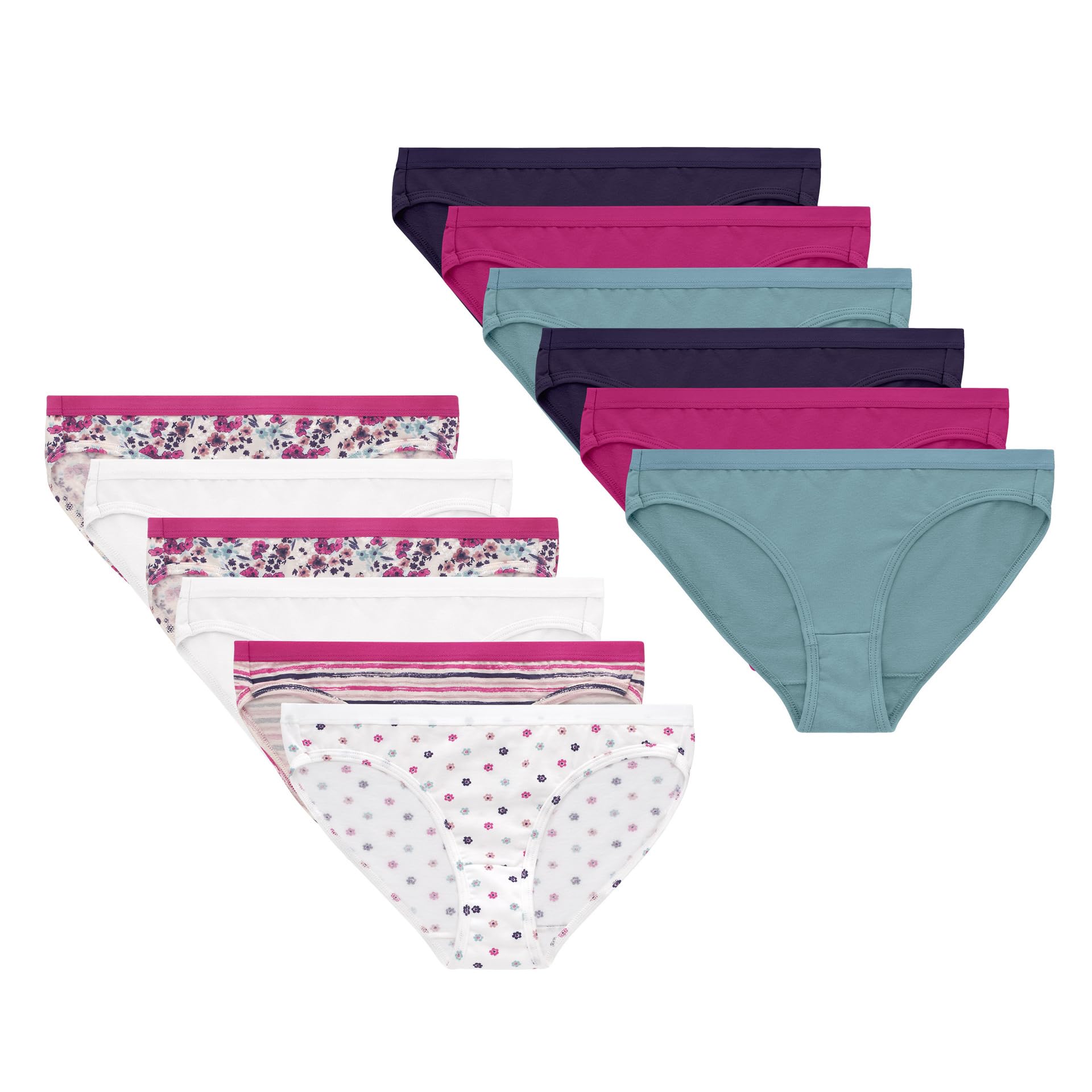 Hanes Girls' And Toddlers Underwear, Stretch Cotton Panties, 12-pack, Briefs, Bikini and Hipsters for Girls