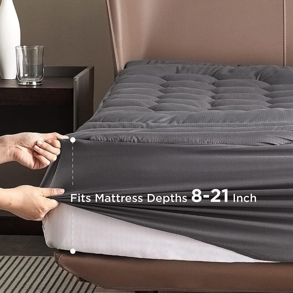 Bedsure Twin XL Mattress Pad - Soft Mattress Topper for College Dorm Room Essentials, Extra Long Twin Quilted Fitted Bed Cover Protector with 8-21 Inches Deep Pocket, Washable, White, 39x80 Inches