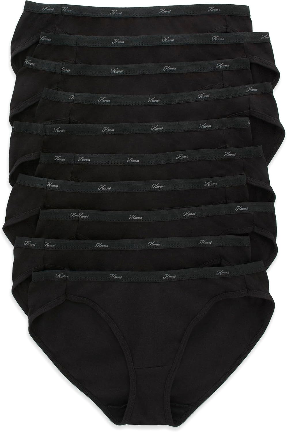 Hanes Women's Underwear Pack, 10-Pack, Full-Coverage Cotton Blend Panties, Moisture-Wicking Underwear for Women