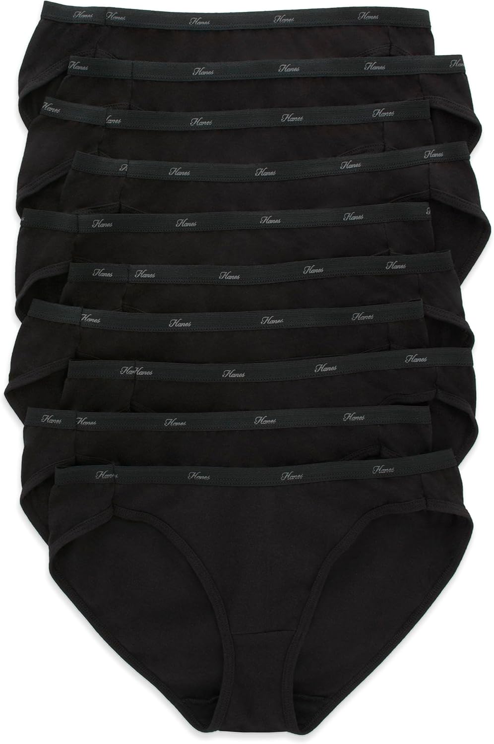 Hanes Women's Underwear Pack, 10-Pack, Full-Coverage Cotton Blend Panties, Moisture-Wicking Underwear for Women