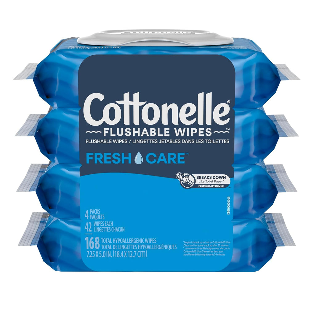 Cottonelle Fresh Feel Flushable Wipes, 8 Packs, 42 Wipes per Pack