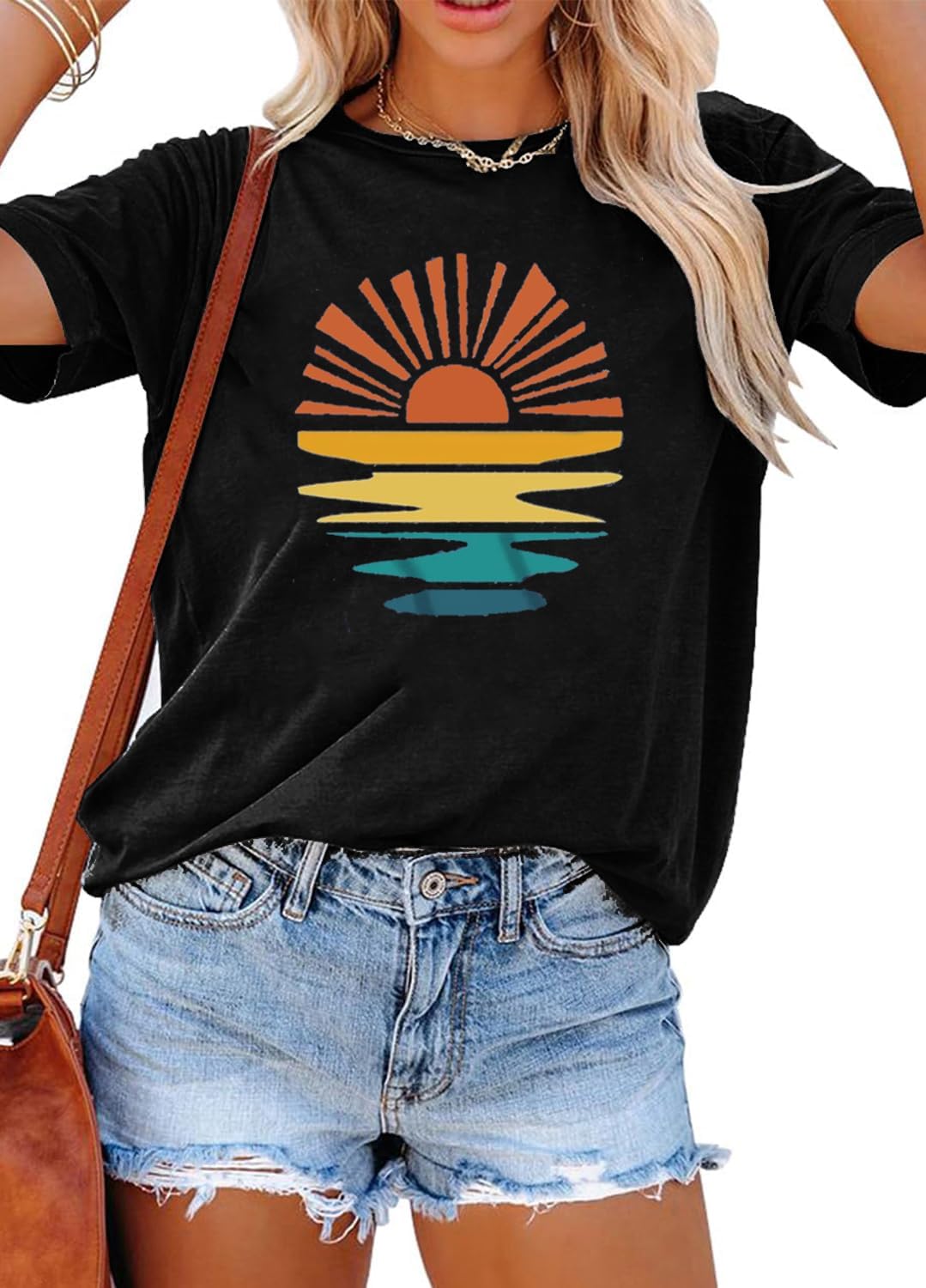 YEXIPO Womens Graphic Tees Short Sleeve Summer Tops Casual Cute T Shirts | Funny Letter Print, Crew Neck, Loose Fit