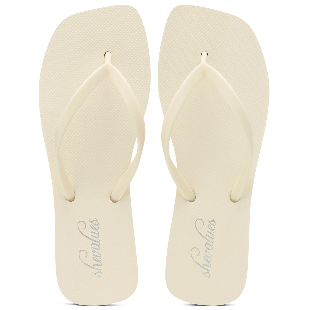 shevalues Slim Square Toe Flip Flops for Women with Comfortable Yoga Mat | Lightweight Non Slip Rubber Sandals for Beach, Shower, Pool & Summer Casual Wear