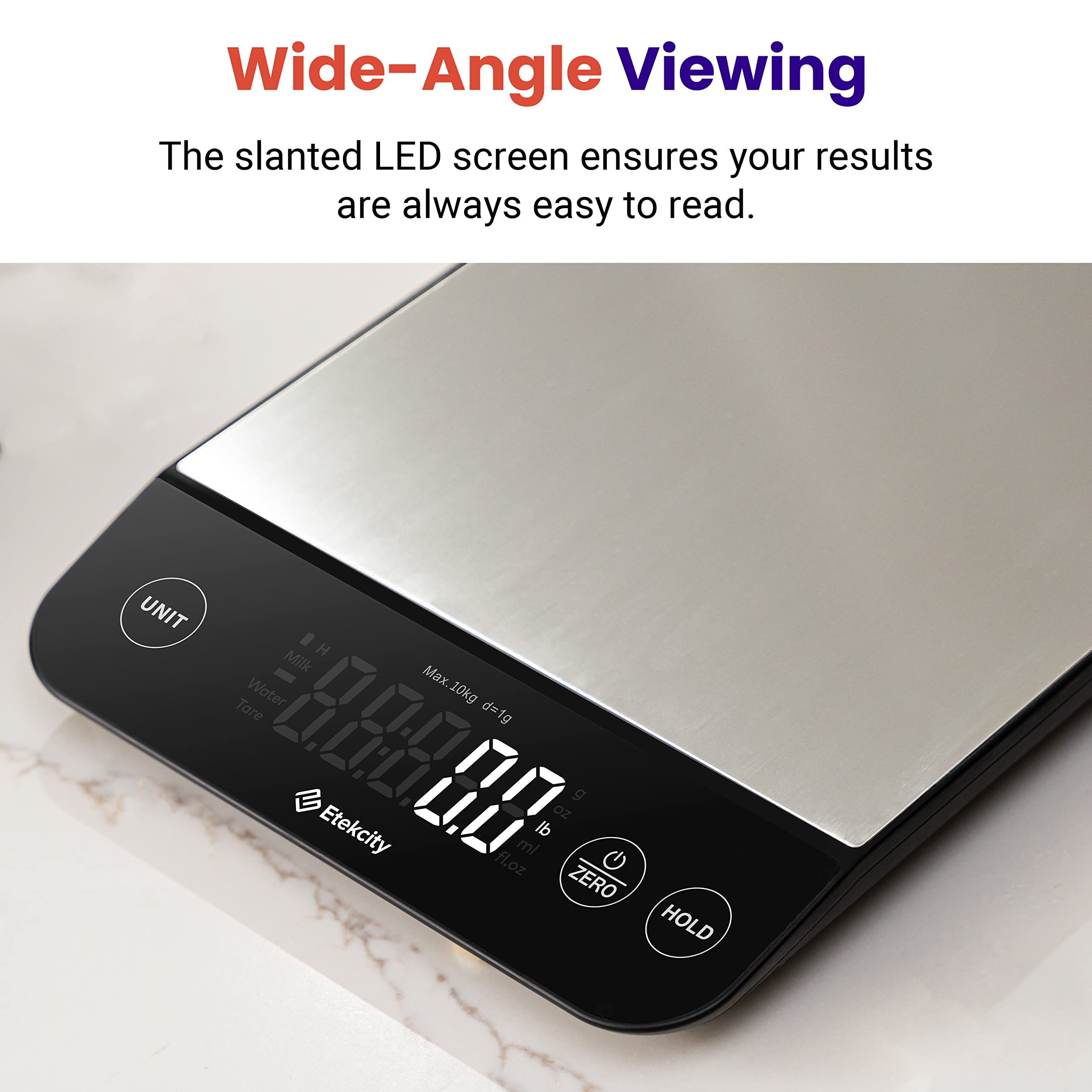 Etekcity Food Kitchen Scale, Digital Grams and Ounces, 11lb | Tare function, ideal for baking, weight loss, keto, meal prep, packages, liquids and jewelry, 304 Stainless Steel