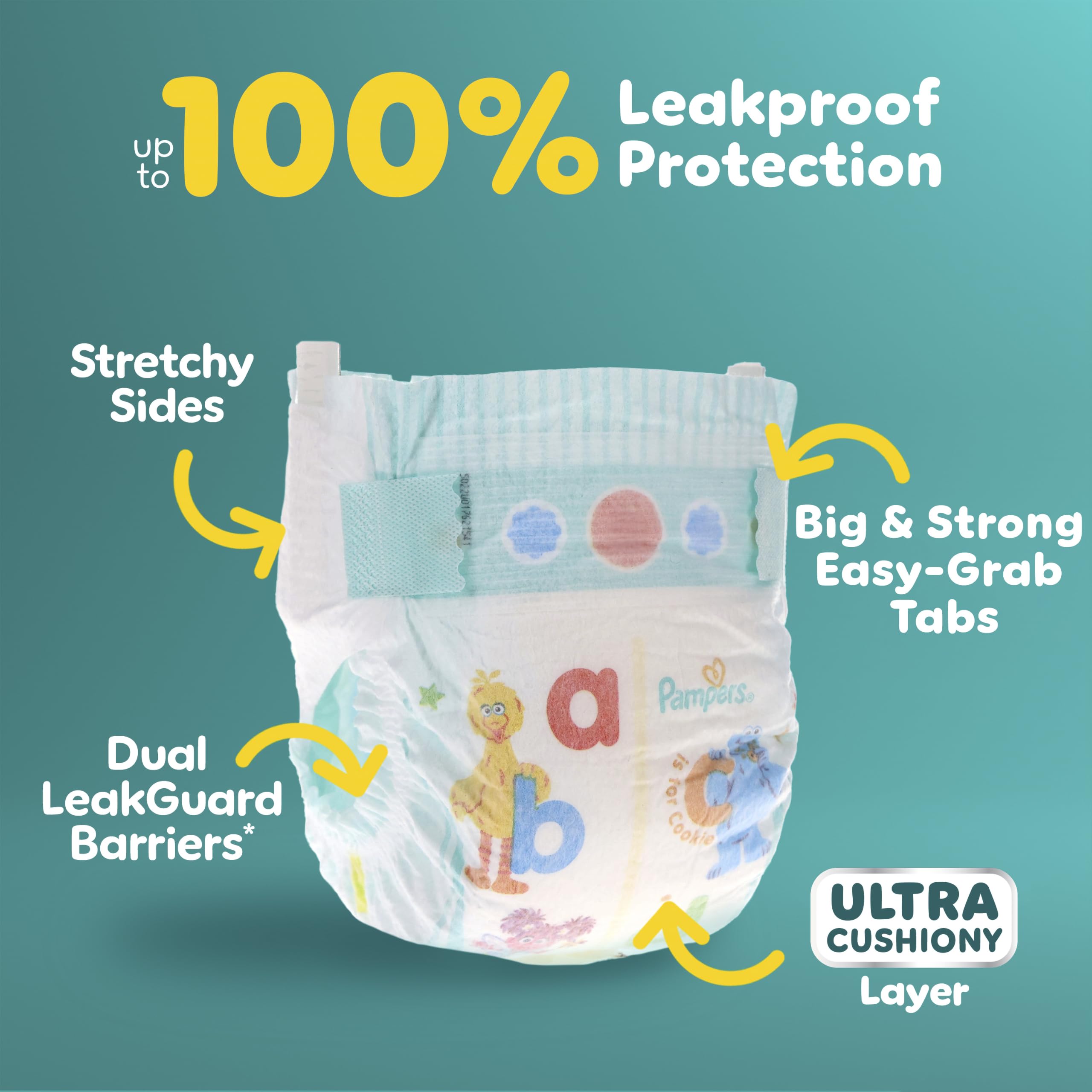 Pampers Diapers - Baby Dry - Size 3, 104 Count, Absorbent Disposable Infant Diaper (Packaging May Vary)