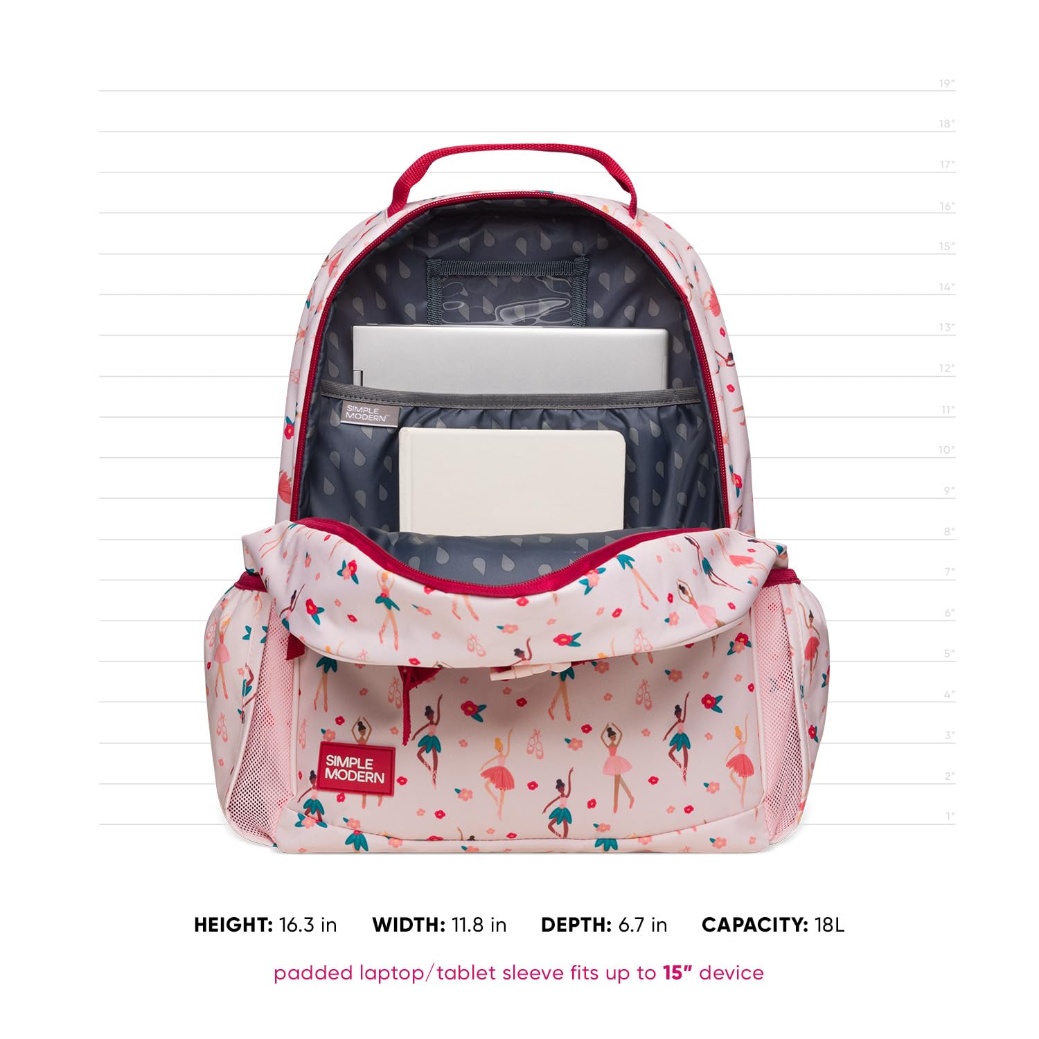 Simple Modern Disney Princess Kids Backpack for School, Girls, Boys | 12L | Fletcher Princess Rainbows Bookbag, School Backpack for Toddler, Preschool, Kindergarten | Fits Lunch Box, Cute | Medium