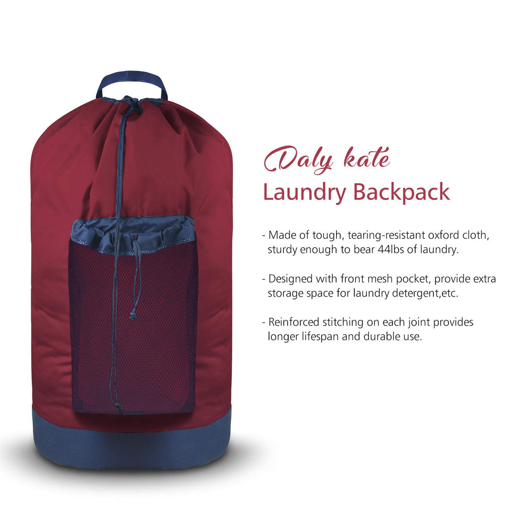 Backpack Laundry Bag, 115L Large Hamper with Shoulder Straps, Drawstring Closure, Mesh Pocket, Khaki