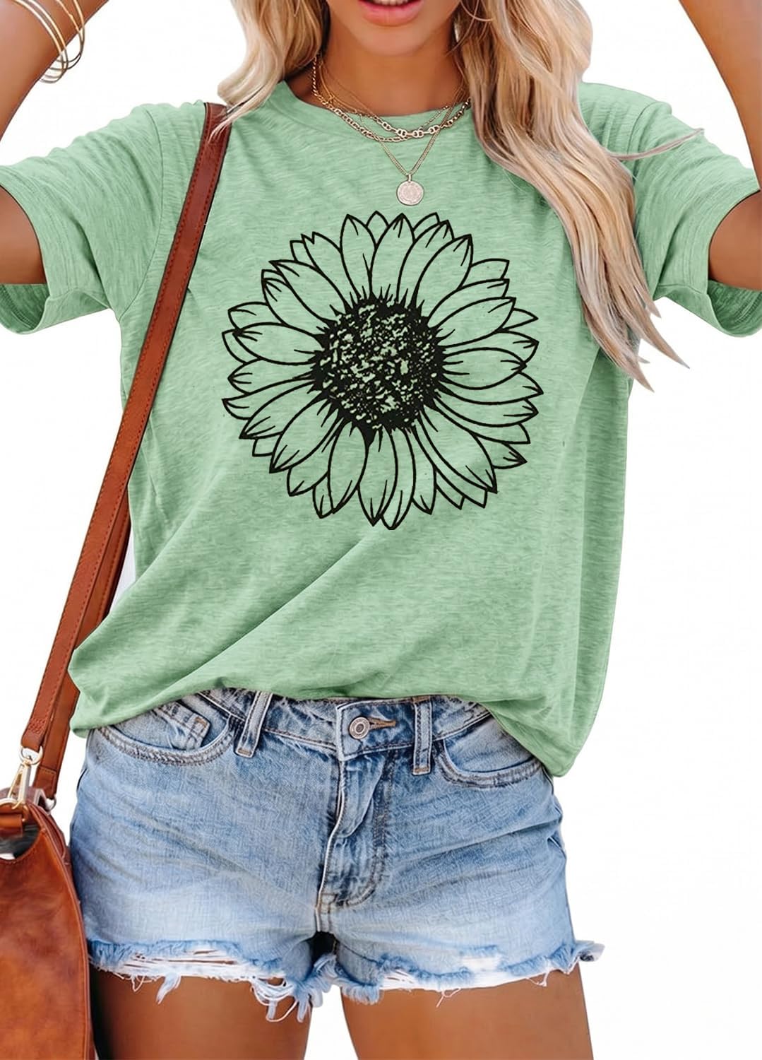 YEXIPO Womens Graphic Tees Short Sleeve Summer Tops Casual Cute T Shirts | Funny Letter Print, Crew Neck, Loose Fit