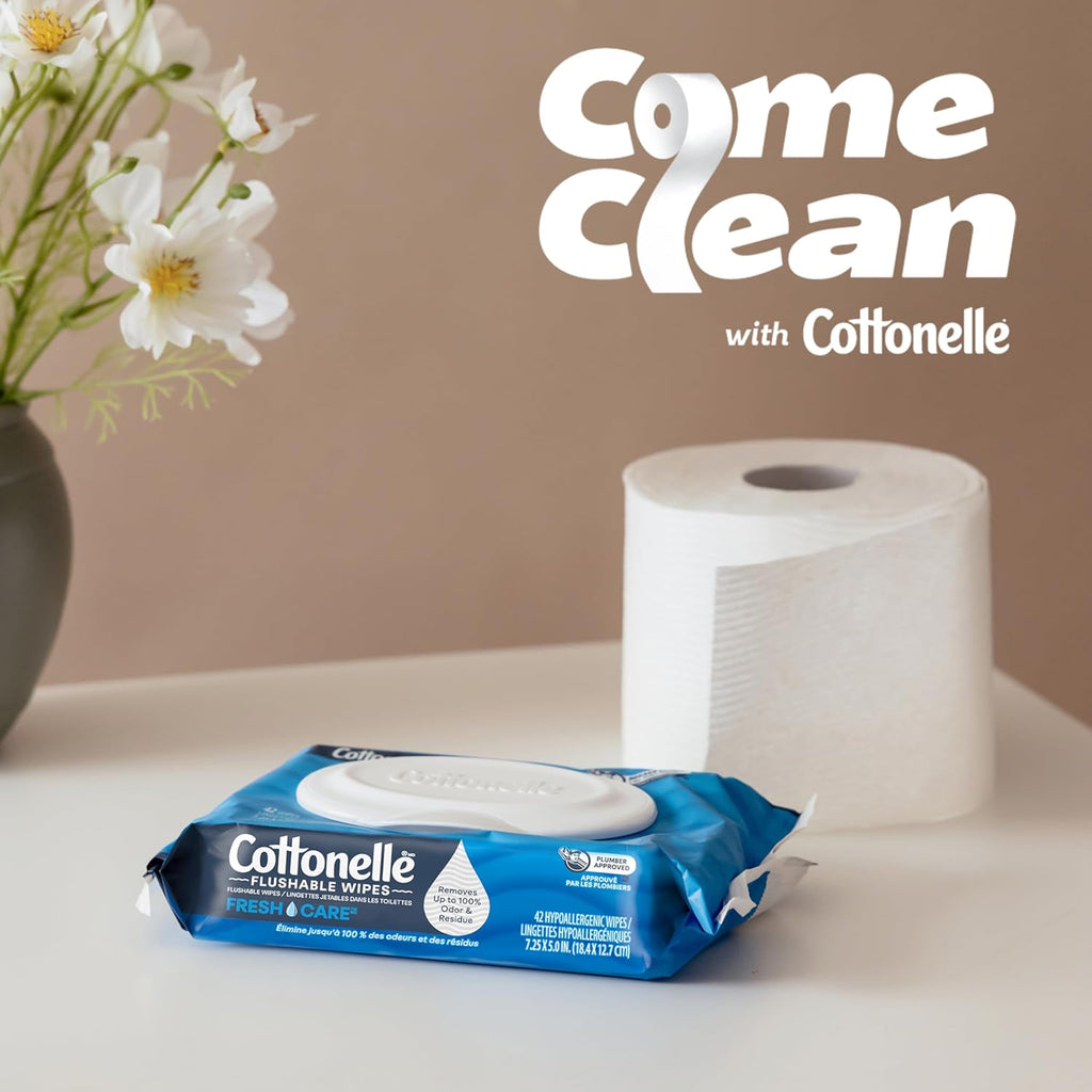 Cottonelle Fresh Feel Flushable Wipes, 8 Packs, 42 Wipes per Pack