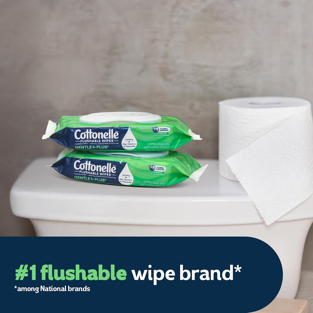 Cottonelle Fresh Feel Flushable Wipes, 8 Packs, 42 Wipes per Pack