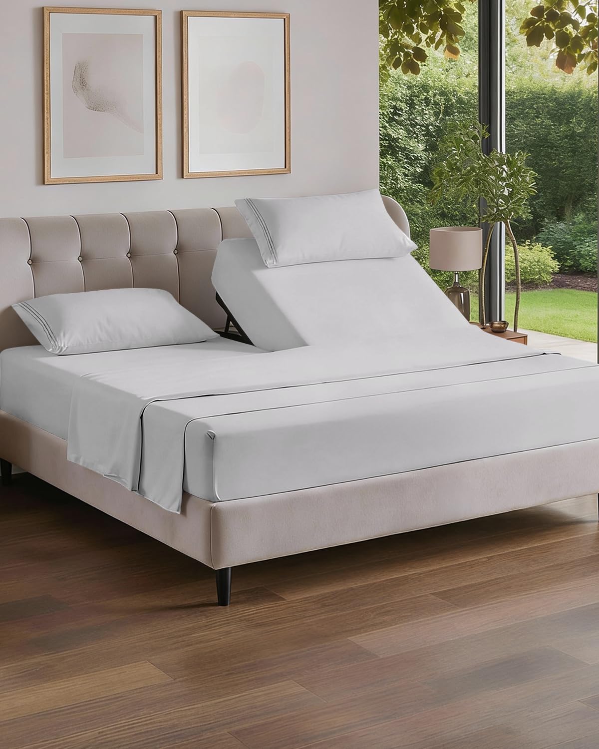 Queen Size 4 Piece Sheet Set - Comfy Breathable & Cooling Sheets - White