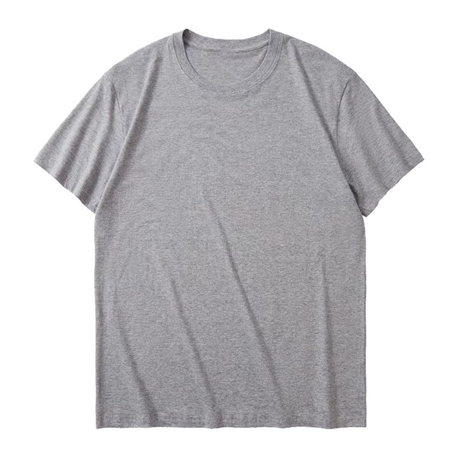 Men's Solid Crew Neck T-Shirt, Soft Cotton Tee, Regular Fit, Lightweight Casual Top for Summer Layering, Comfort