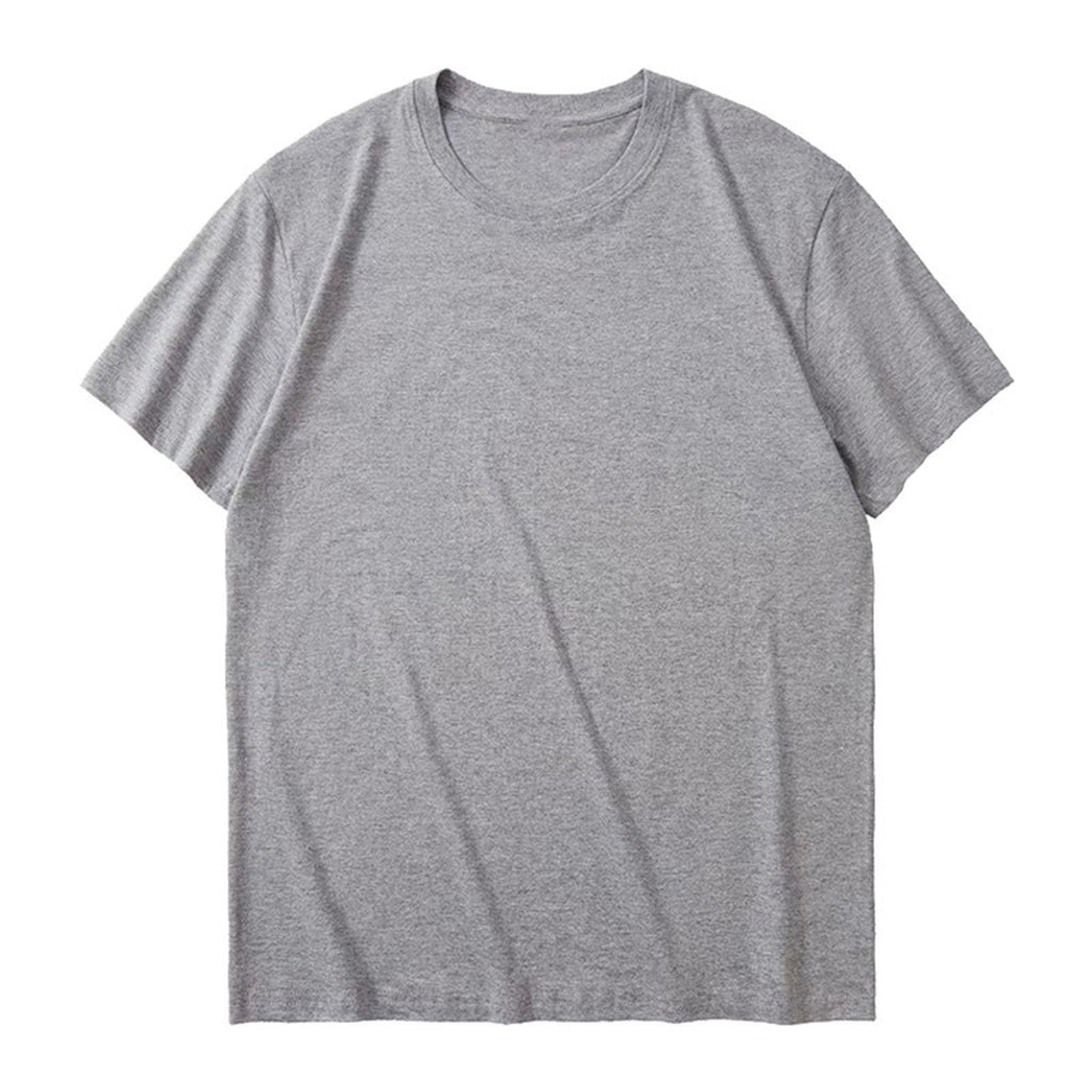 Men's Solid Crew Neck T-Shirt, Soft Cotton Tee, Regular Fit, Lightweight Casual Top for Summer Layering, Comfort