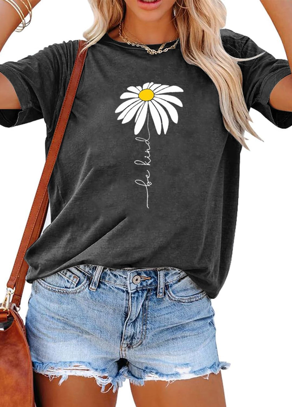 YEXIPO Womens Graphic Tees Short Sleeve Summer Tops Casual Cute T Shirts | Funny Letter Print, Crew Neck, Loose Fit