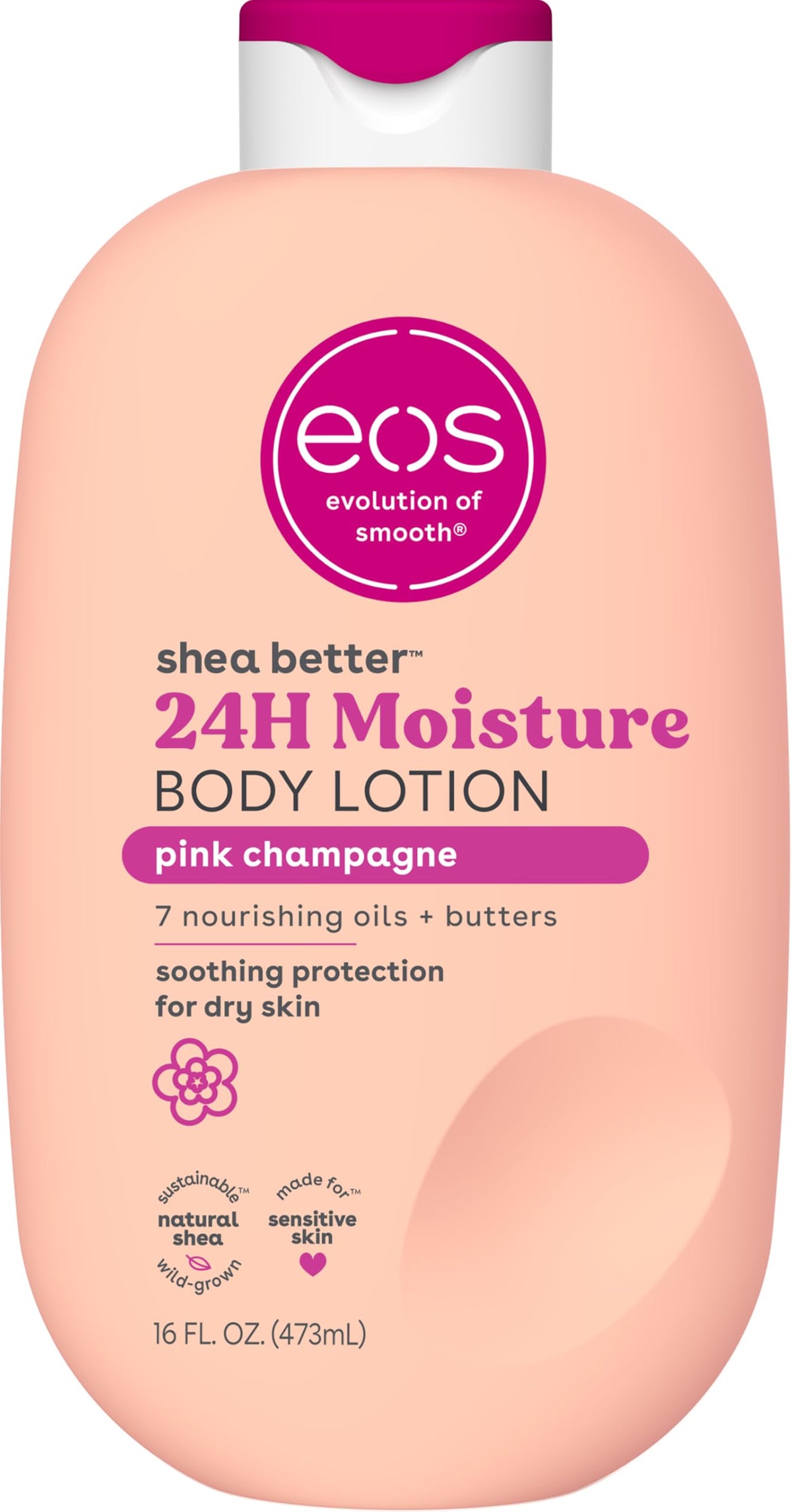 eos Shea Better Body Lotion- Strawberry Dream, with Natural Shea, 16 fl oz
