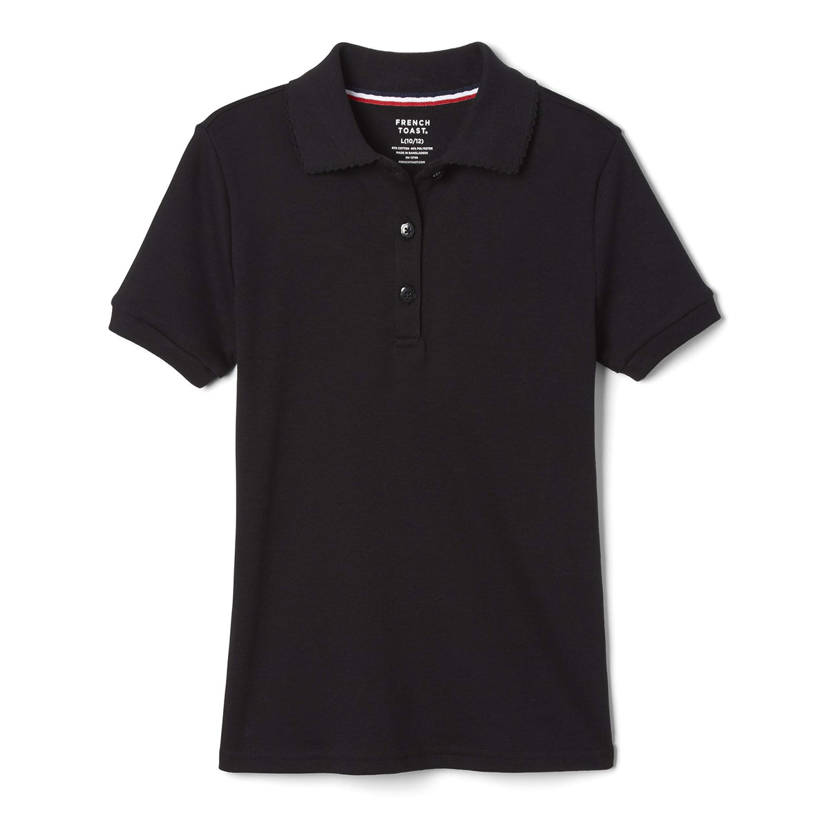 French Toast Girls' Short Sleeve Picot Collar Polo School Uniform Shirt (Standard and Plus)