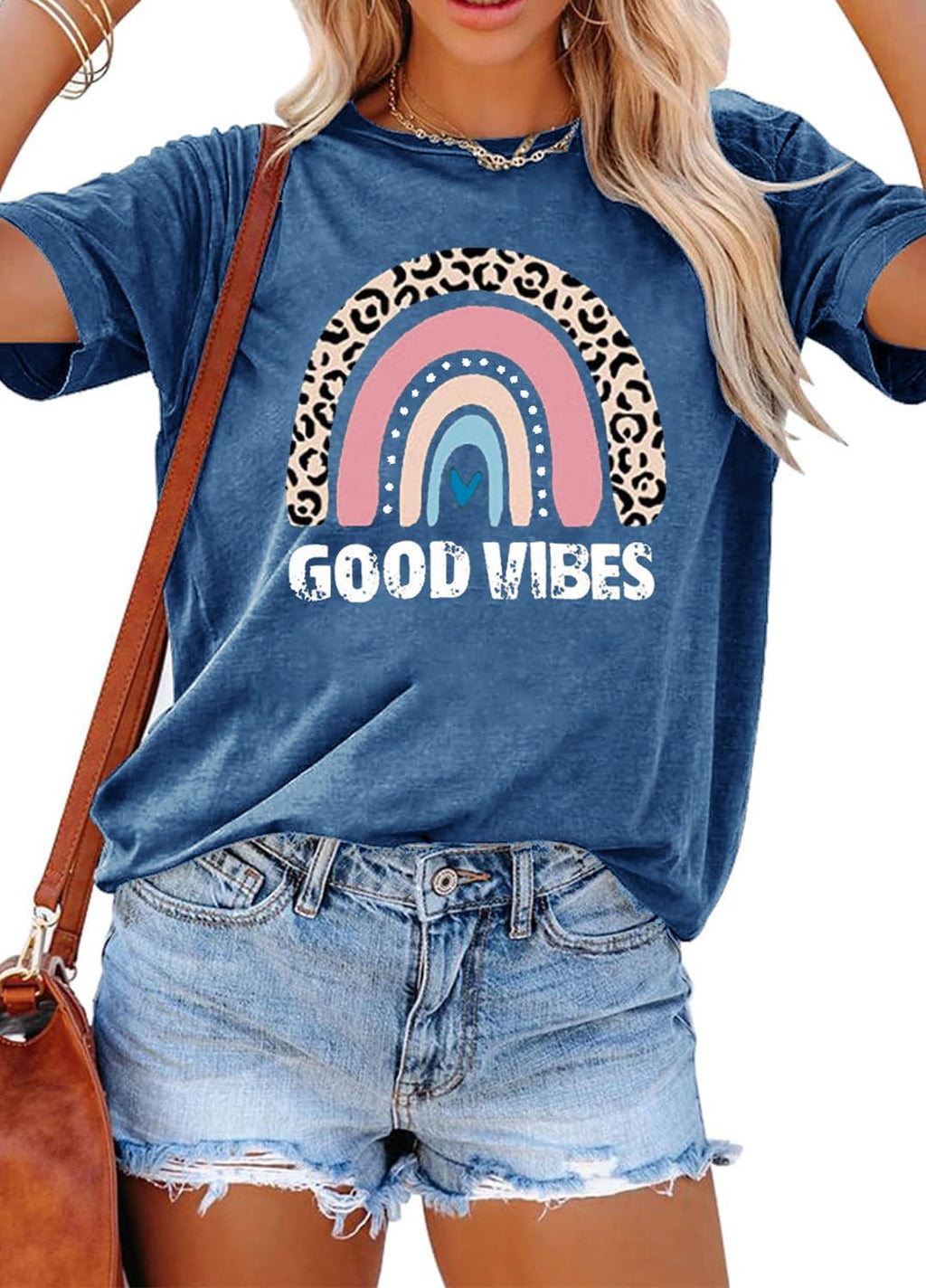 YEXIPO Womens Graphic Tees Short Sleeve Summer Tops Casual Cute T Shirts | Funny Letter Print, Crew Neck, Loose Fit