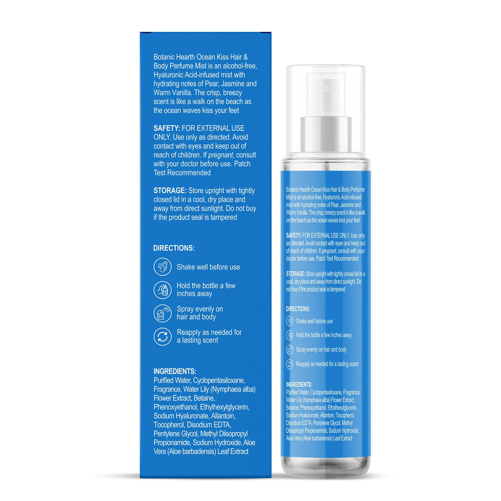 Botanic Hearth Vanilla Hair Perfume & Body Mist- 3.4 Fl oz | Long-Lasting Hair Deodorizer & Body Scent, Alcohol-Free Fragrance Hair Spray Everyday Wear, All Day Freshness for Women & Men