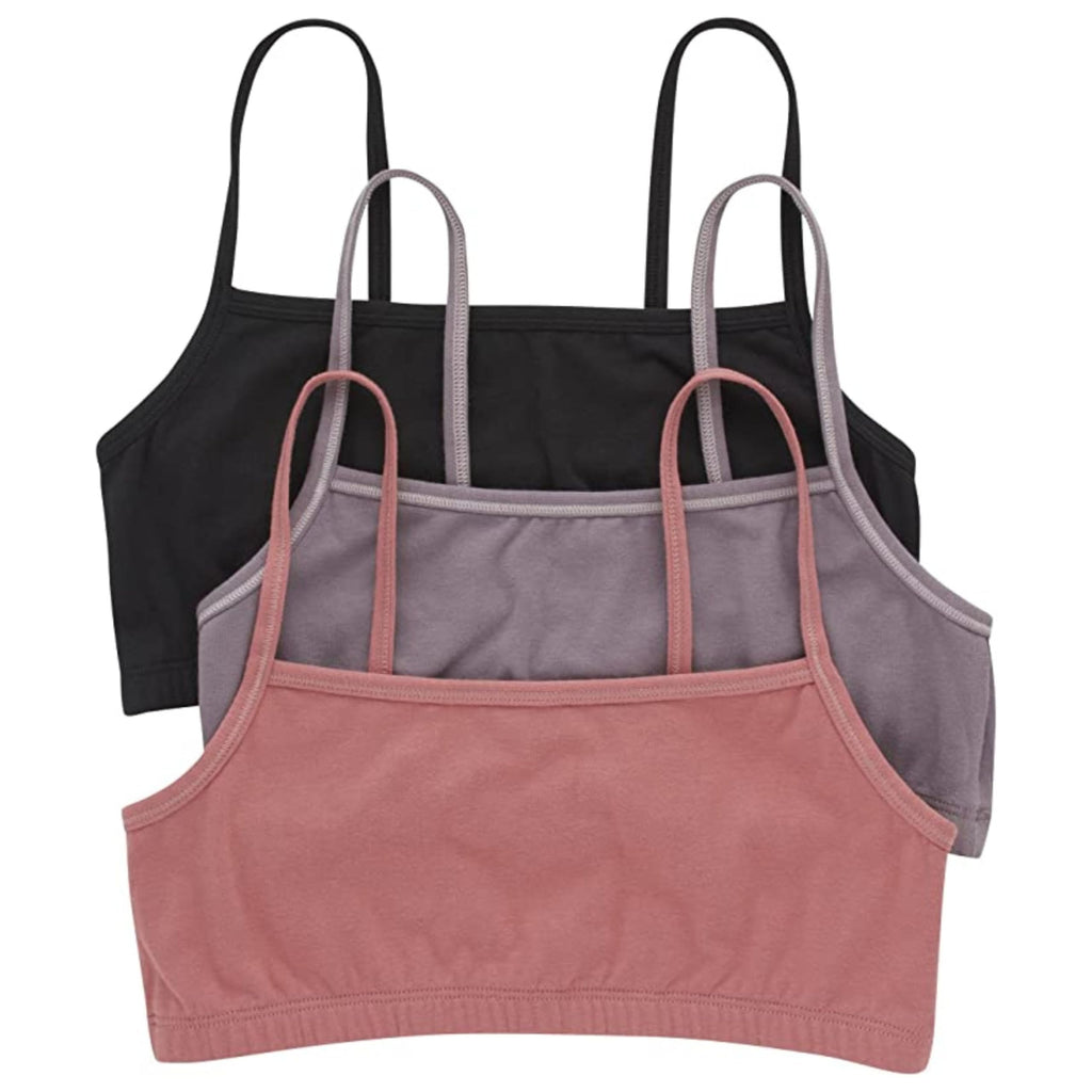 Hanes Women's String Bralette Pack, 3-Pack, Cotton Sports Bralette Bras for Women, Solid or Assorted Wireless Bras