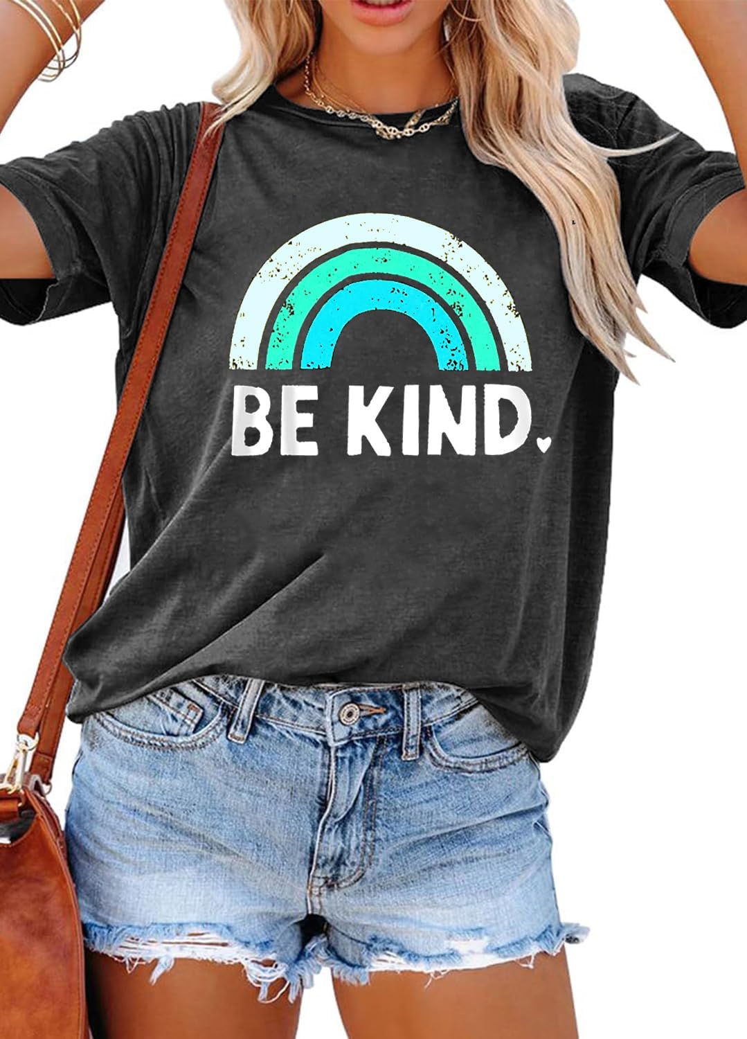 YEXIPO Womens Graphic Tees Short Sleeve Summer Tops Casual Cute T Shirts | Funny Letter Print, Crew Neck, Loose Fit