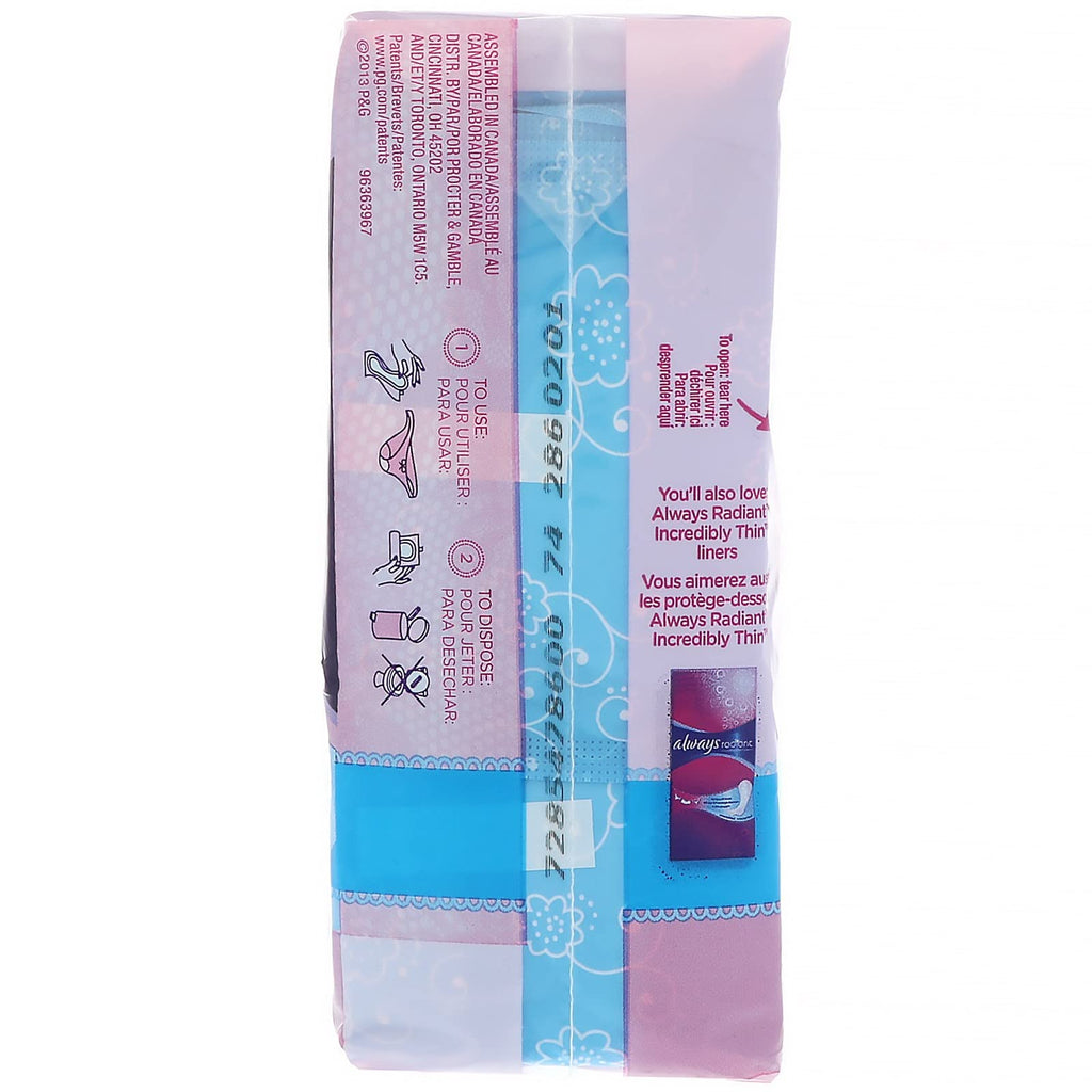 Always Panty Liners for Women Thin No Feel Protection Daily Liners, Regular, Unscented, 162 Count