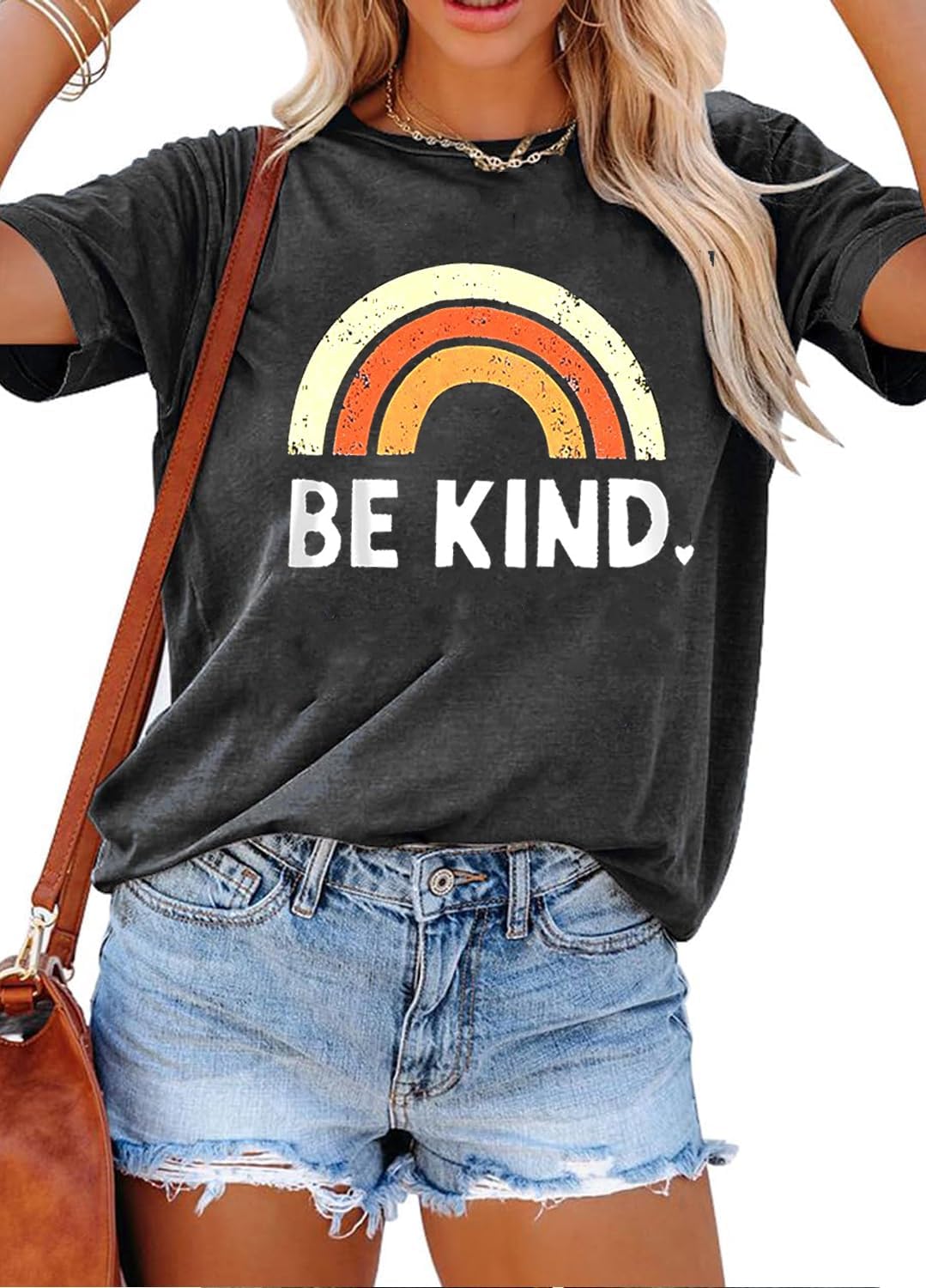YEXIPO Womens Graphic Tees Short Sleeve Summer Tops Casual Cute T Shirts | Funny Letter Print, Crew Neck, Loose Fit