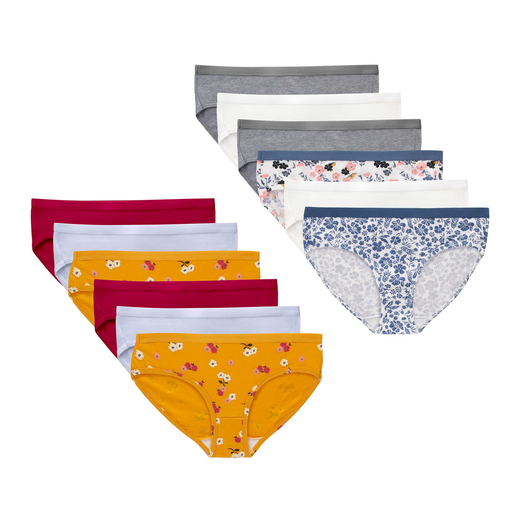 Hanes Girls' And Toddlers Underwear, Stretch Cotton Panties, 12-pack, Briefs, Bikini and Hipsters for Girls