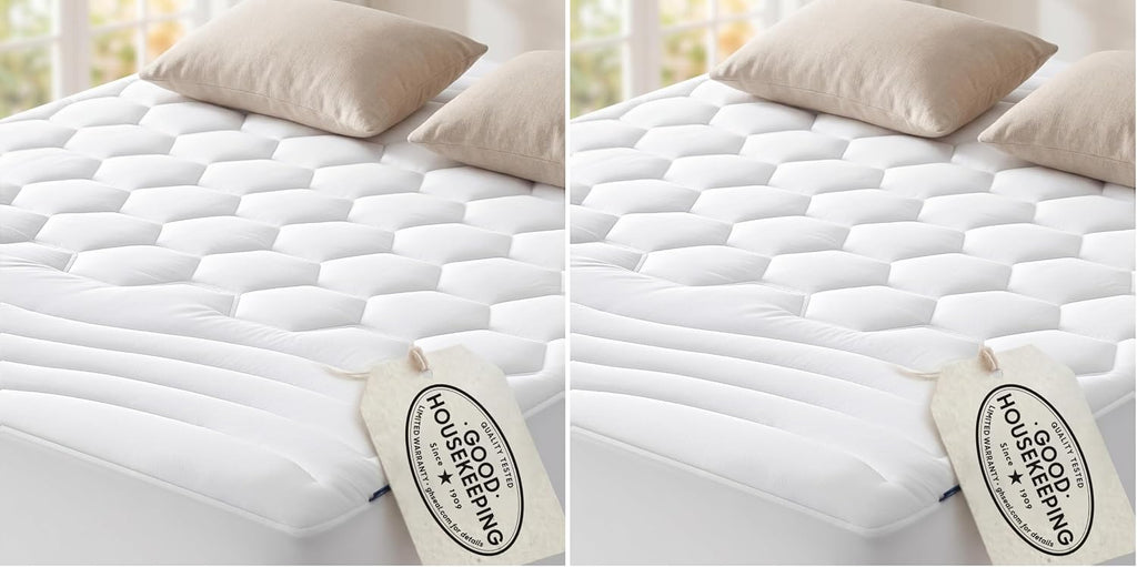 Bedsure Twin XL Mattress Pad - Soft Mattress Topper for College Dorm Room Essentials, Extra Long Twin Quilted Fitted Bed Cover Protector with 8-21 Inches Deep Pocket, Washable, White, 39x80 Inches