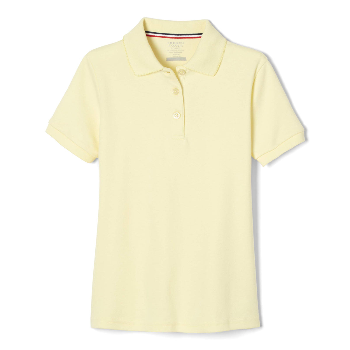 French Toast Girls' Short Sleeve Picot Collar Polo School Uniform Shirt (Standard and Plus)