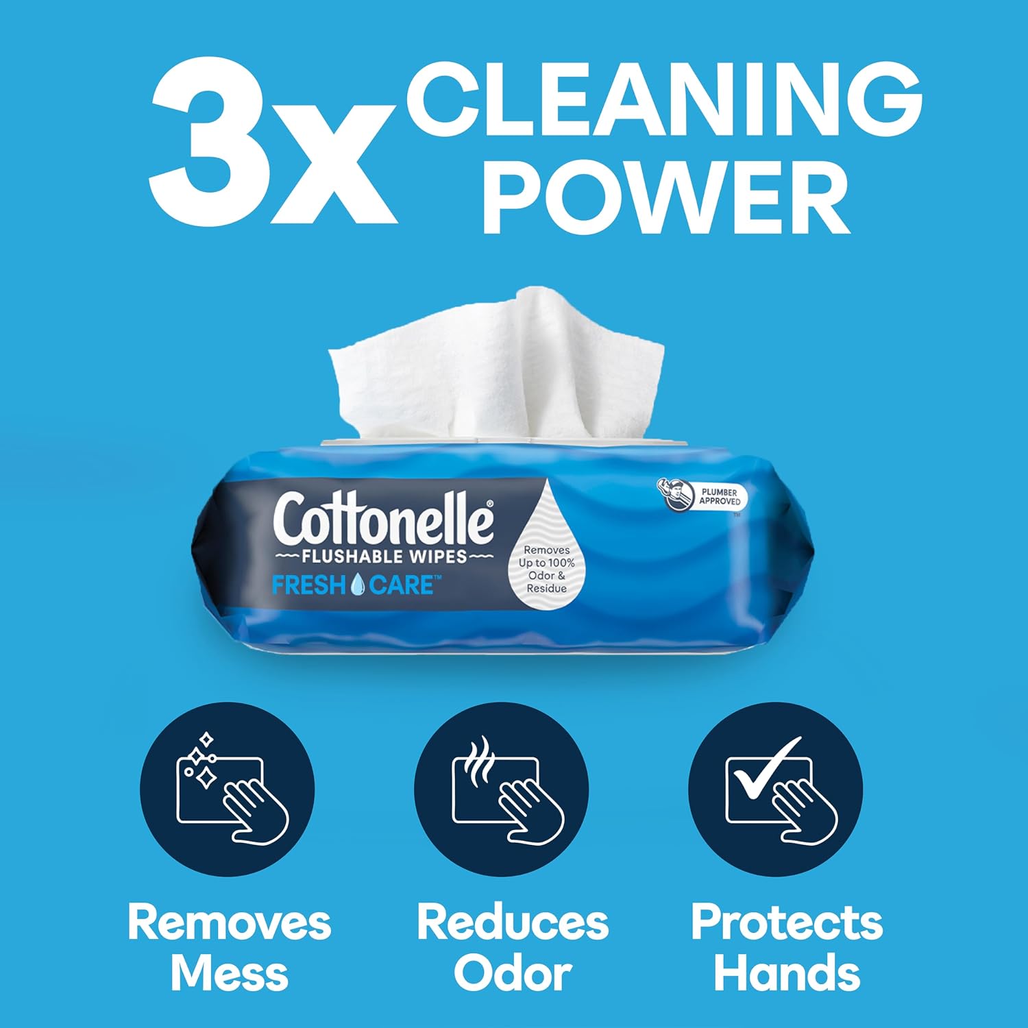 Cottonelle Fresh Feel Flushable Wipes, 8 Packs, 42 Wipes per Pack
