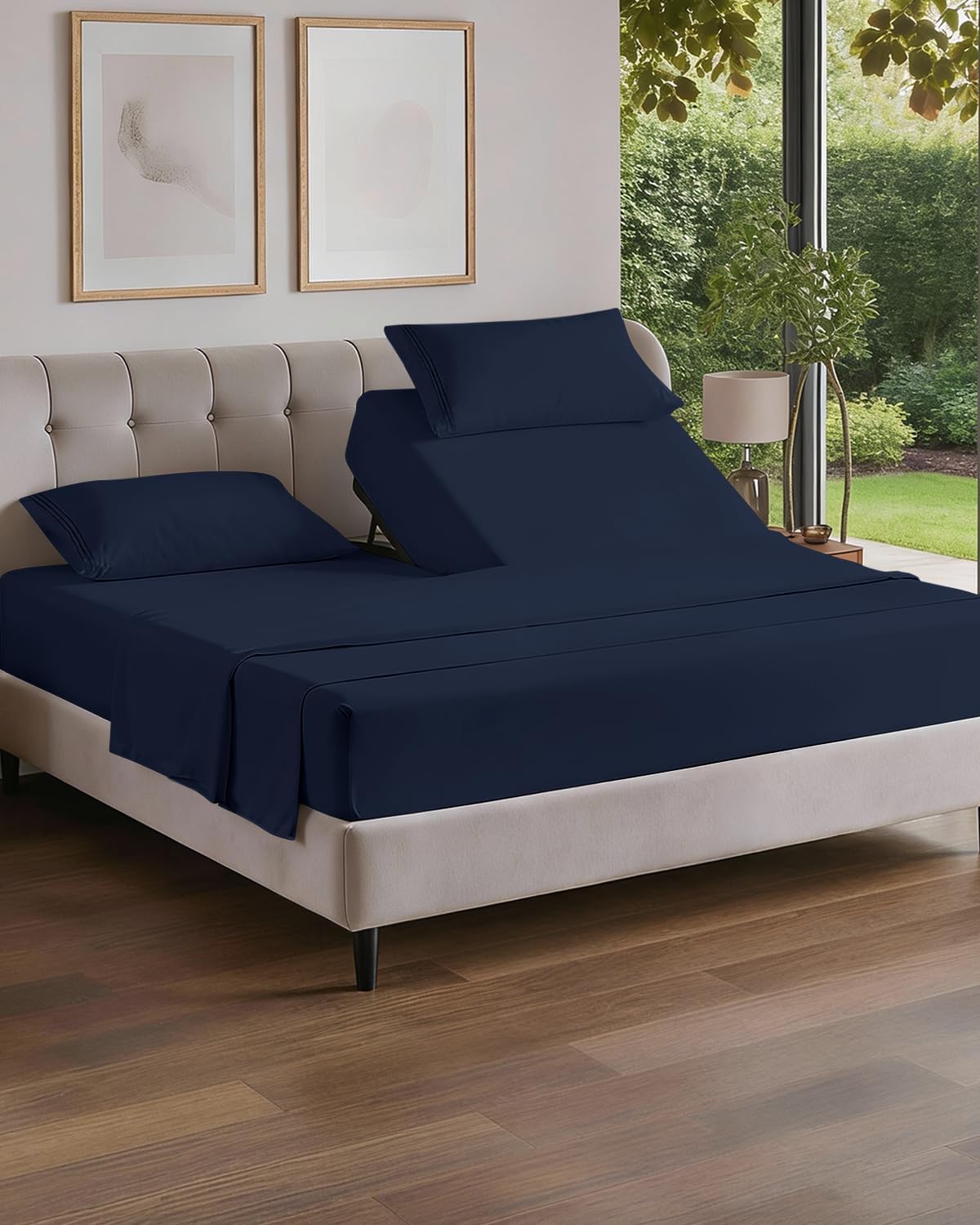 Queen Size 4 Piece Sheet Set - Comfy Breathable & Cooling Sheets - White