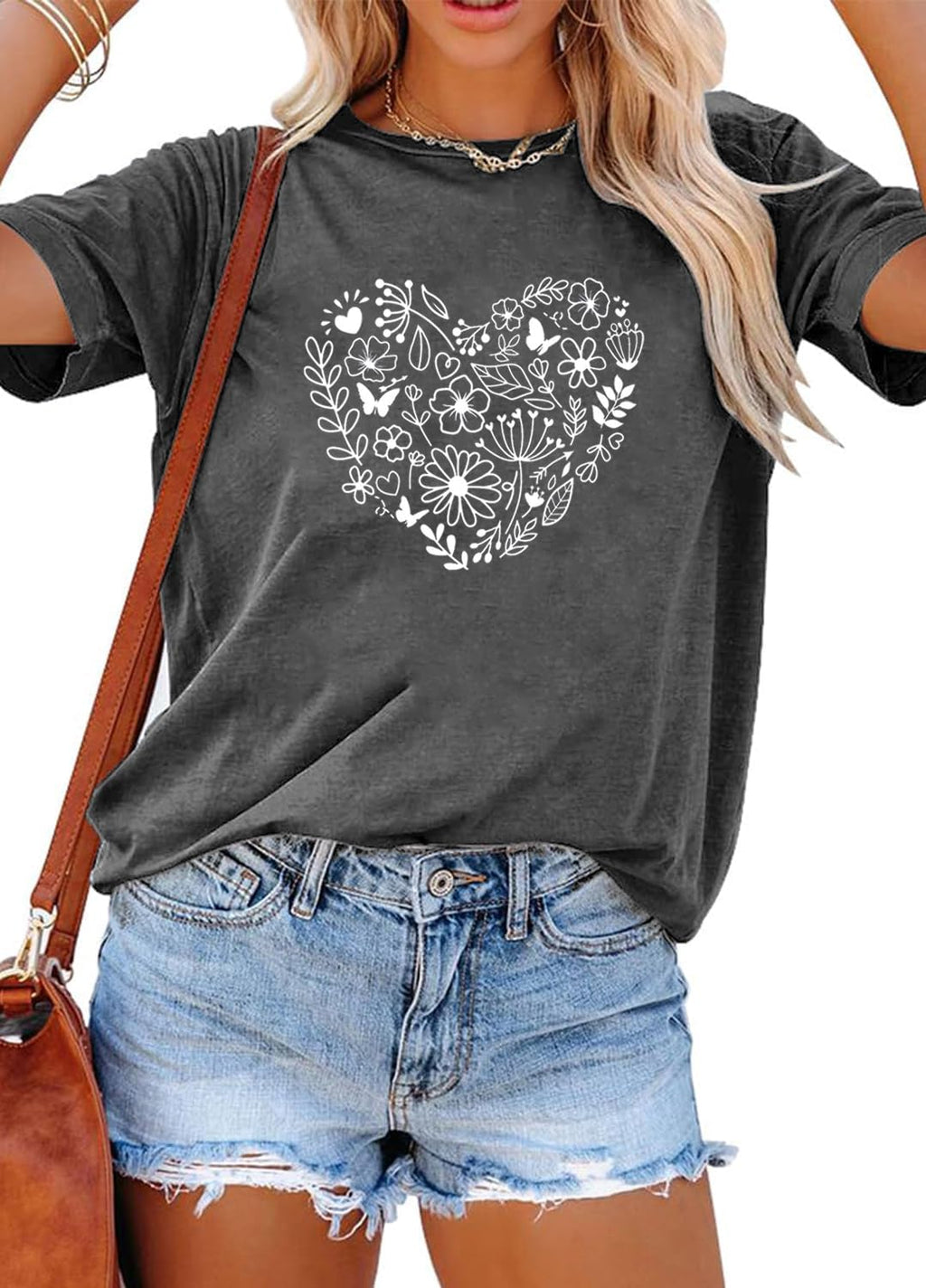 YEXIPO Womens Graphic Tees Short Sleeve Summer Tops Casual Cute T Shirts | Funny Letter Print, Crew Neck, Loose Fit