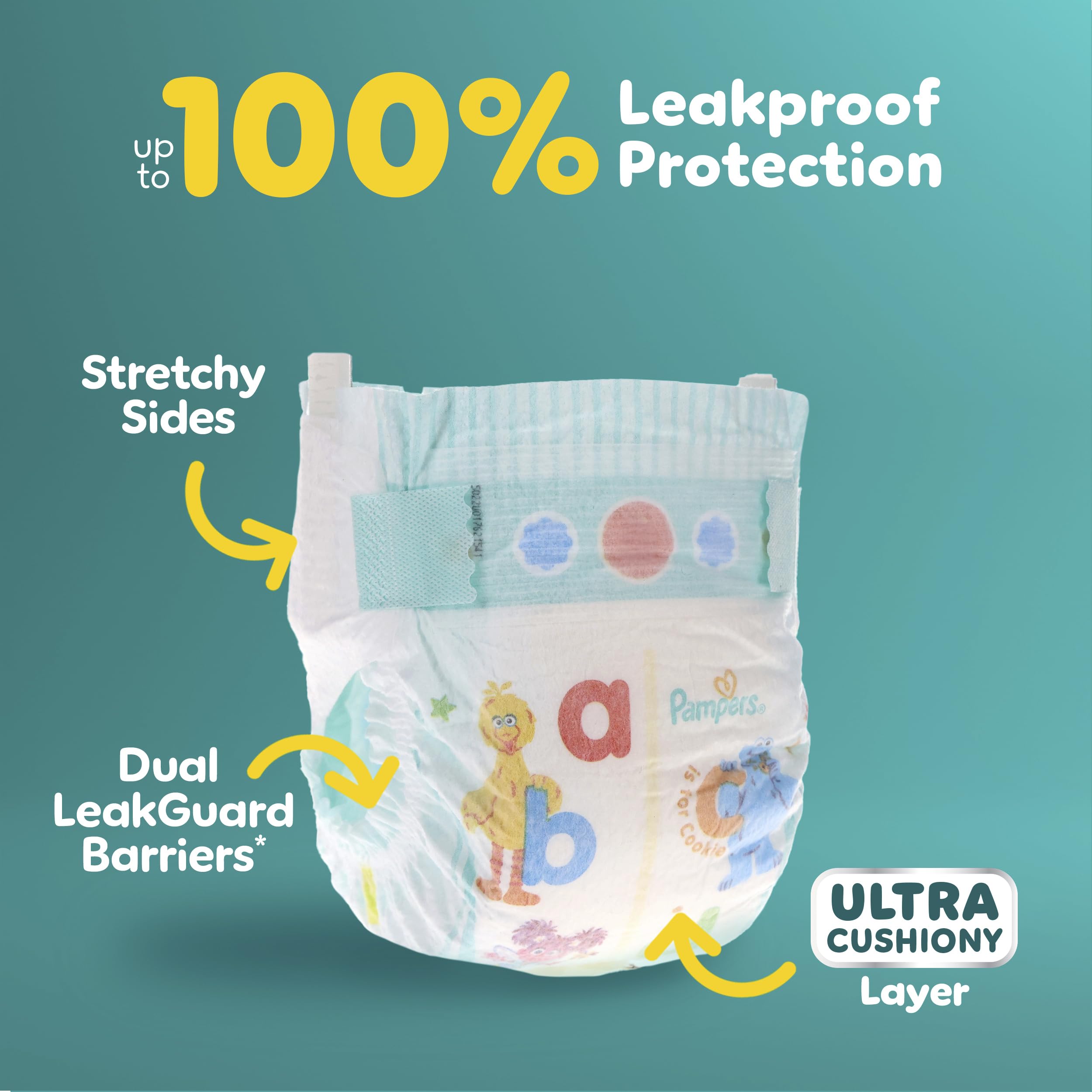 Pampers Diapers - Baby Dry - Size 3, 104 Count, Absorbent Disposable Infant Diaper (Packaging May Vary)